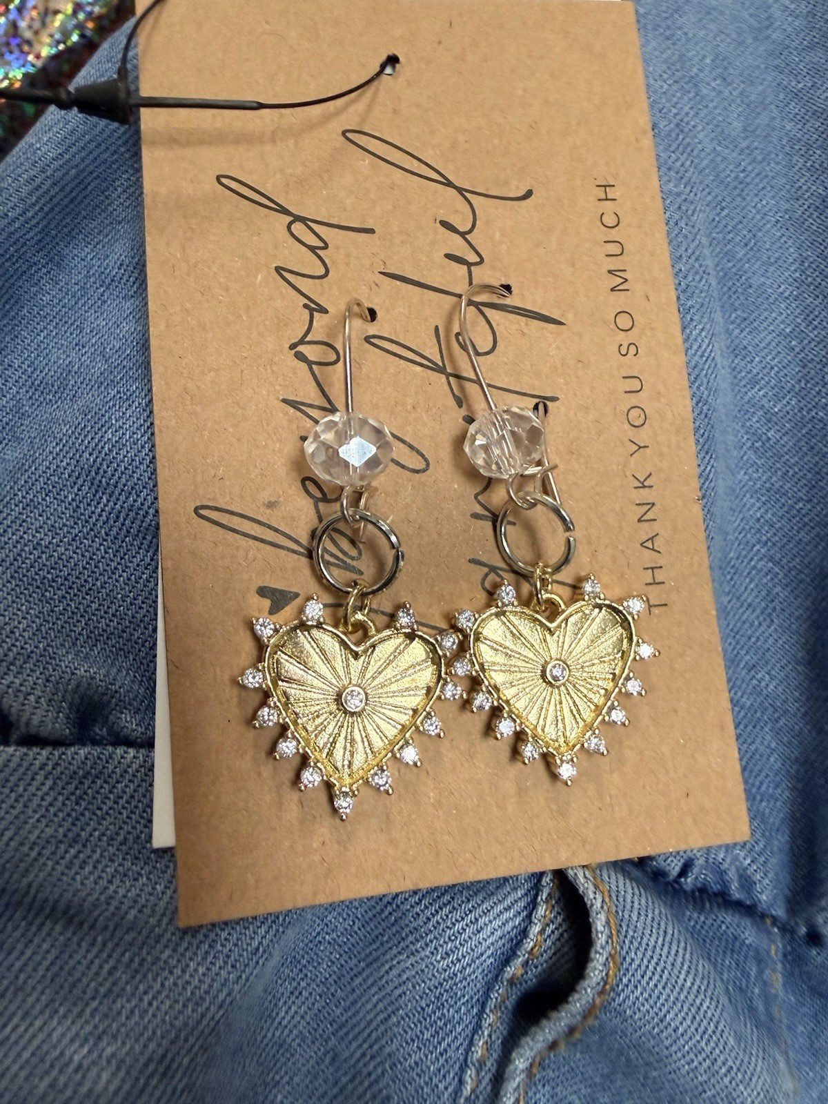 Heart Dangle Earrings Handmade NEW From Boutique