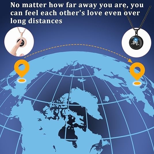 Long Distance Touch Necklaces,Vibration & Light up Remote Smart black