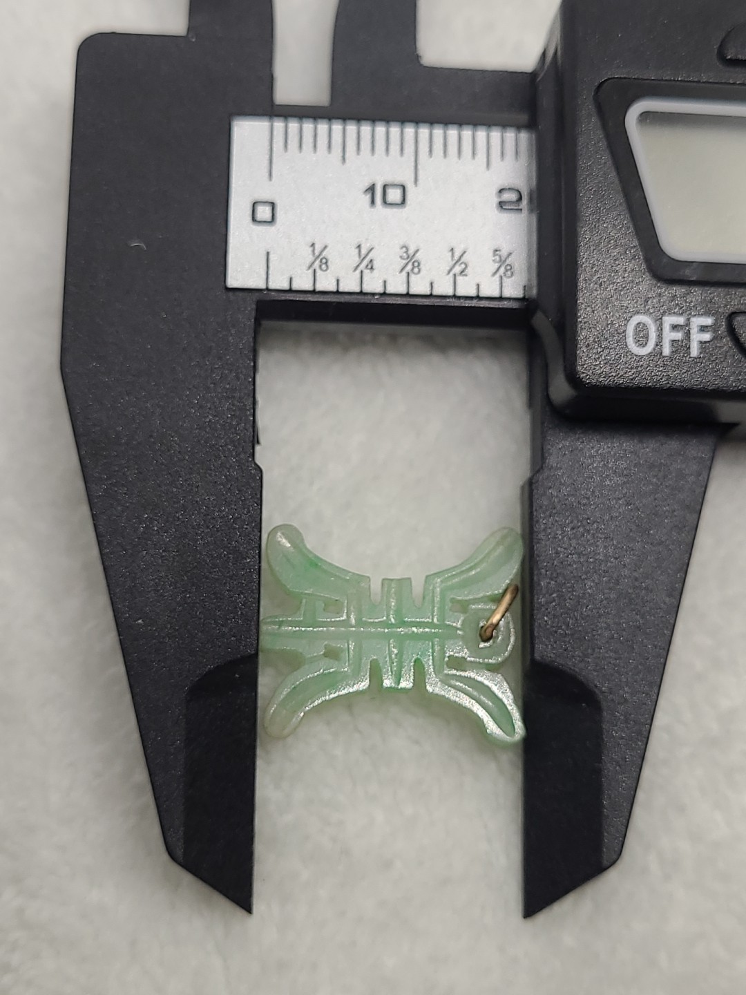 Vintage Jadeite Semi-Transparent Chinese Longevity Estate Pendant 8.7mm x 7.3mm