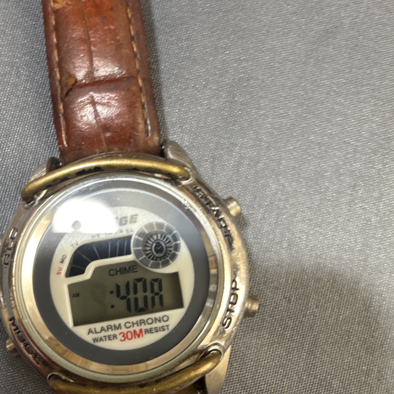 VINTAGE 80s G.I.I. SURGE WATCH SURM1558 RARE!! GLO WORKS! NEW BATTERY! (B23)