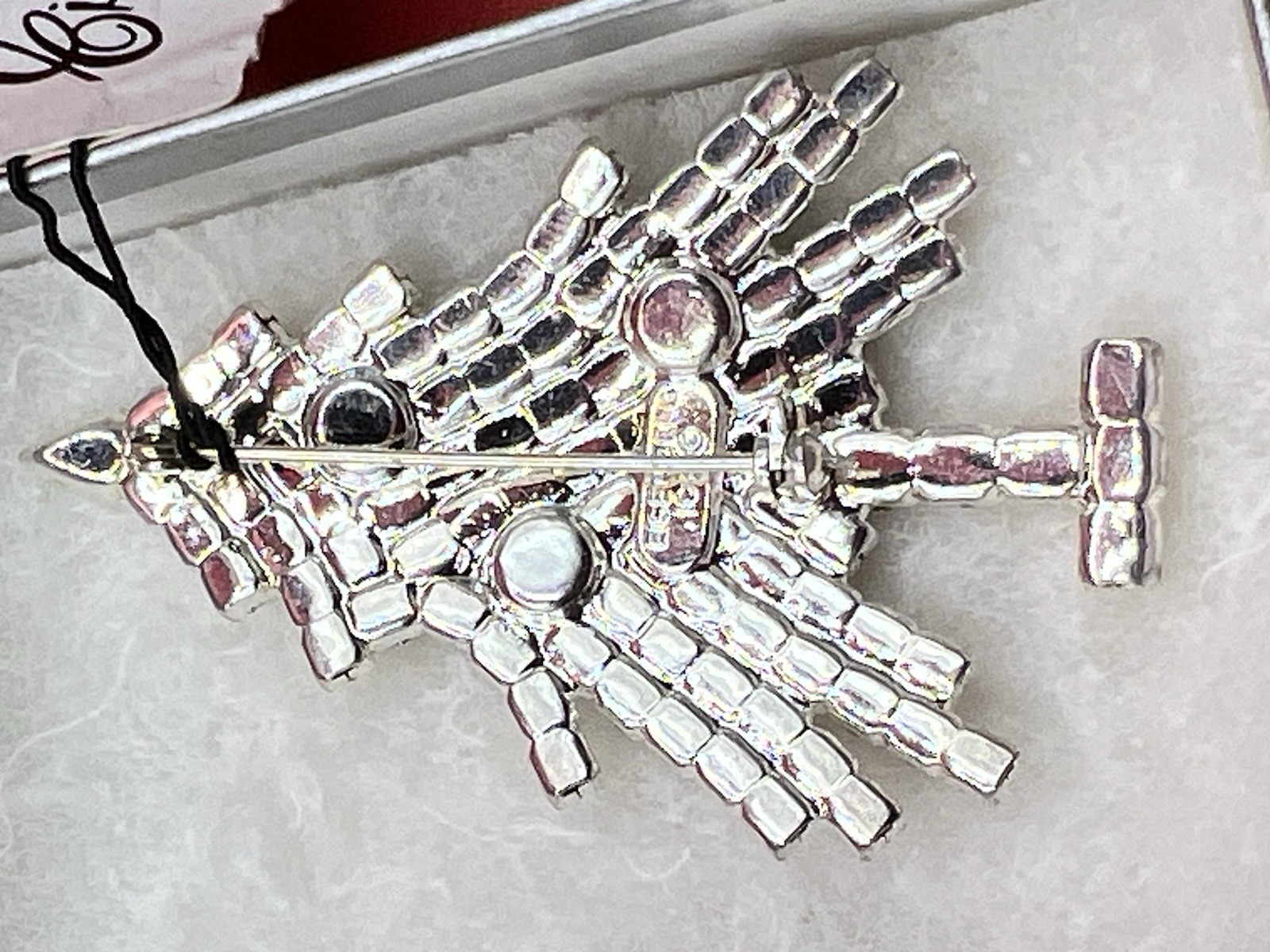 Vintage Eisenberg ice Exquisite AB Crystal Clear Christmas Tree Brooch Pin