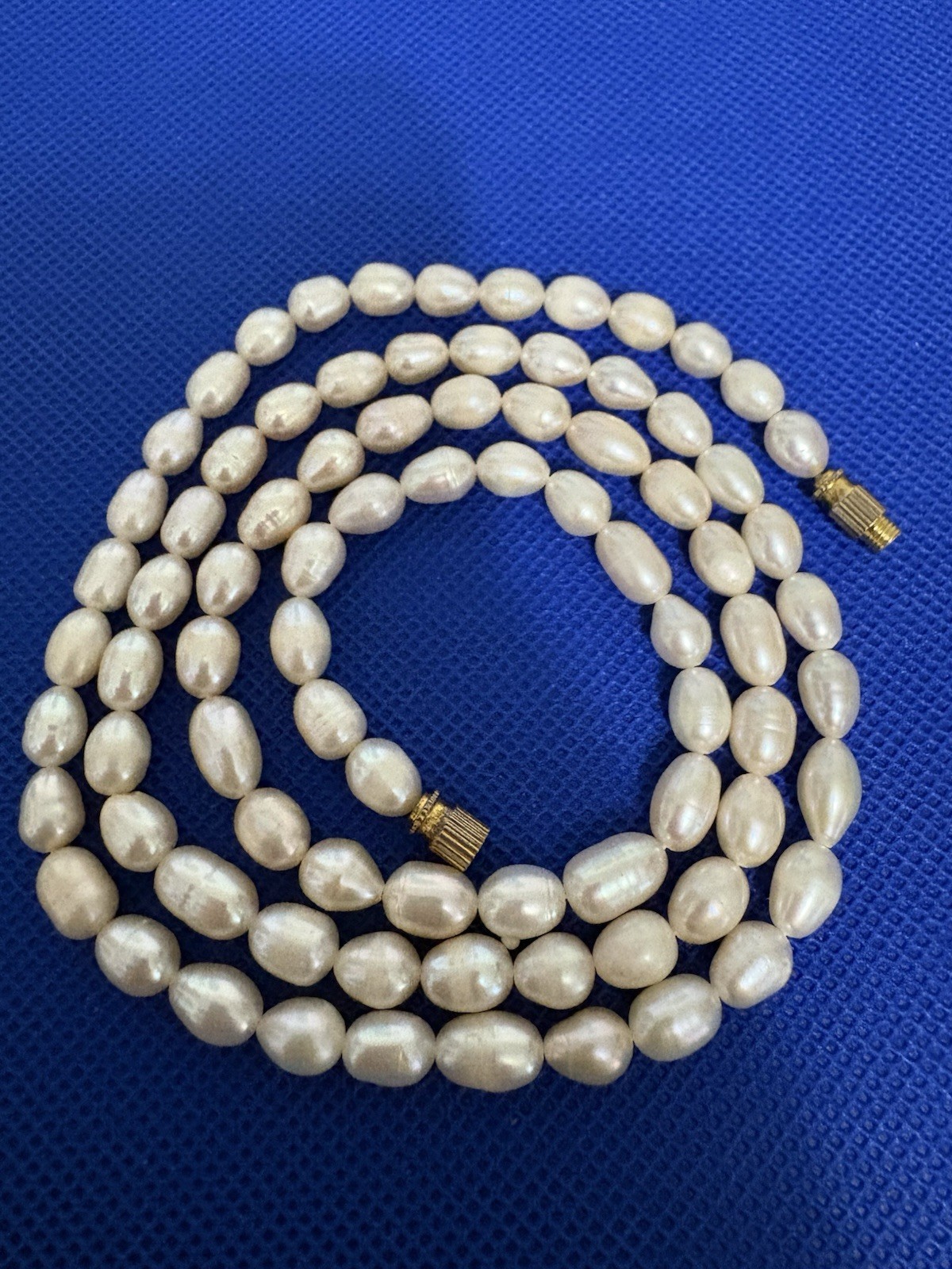 B15/ Genuine Natural Baroque/Freshwater 28” Pearl Necklace- Approx. 8x5mm Pearls