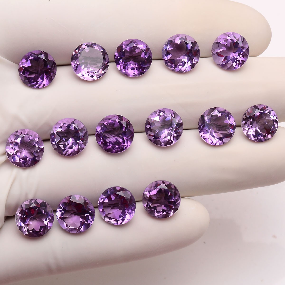 VVS 16 Pcs Natural Amethyst 10MM Top Grade Round Cut Sparkling Loose Gemstones