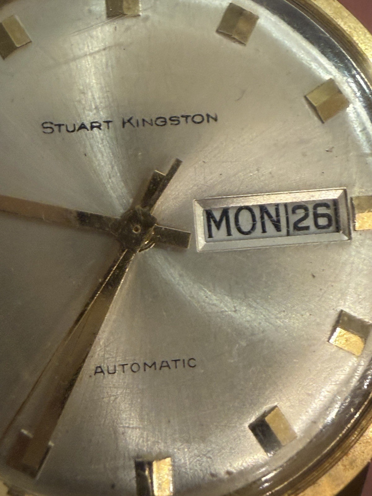 Vtg Aureole 17 Jewel Automatic Gold Plated Mens Watch Stuart Kingston Incabloc