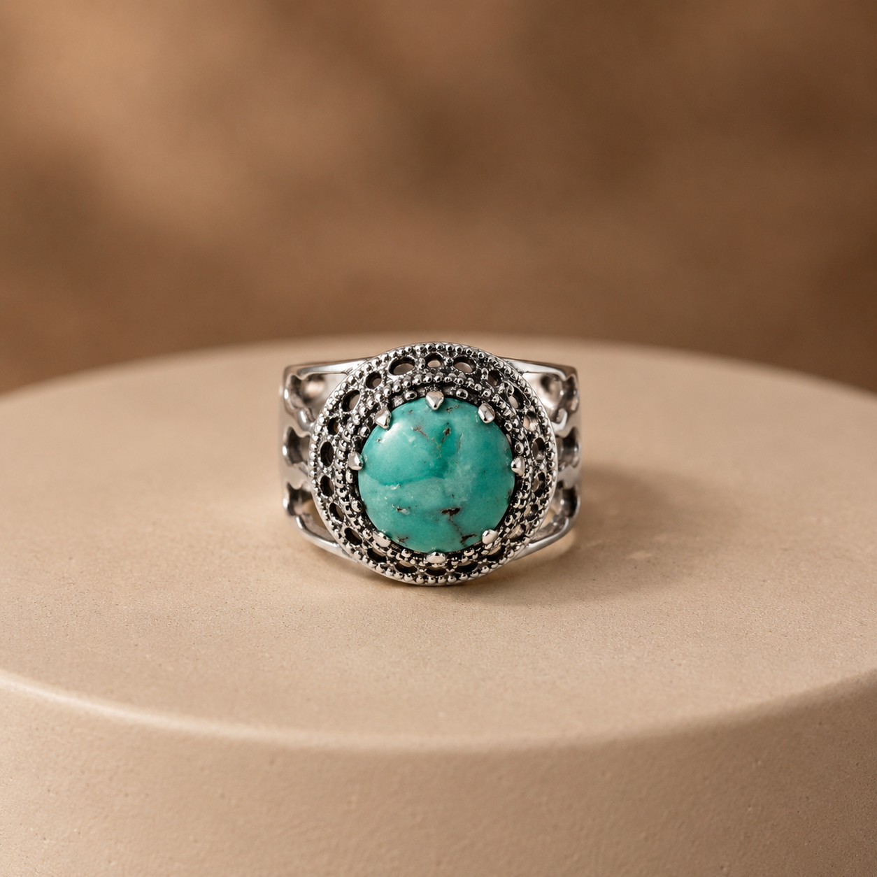 Tibetan turquoise ring 925 sterling silver ring wedding promise ring gift her