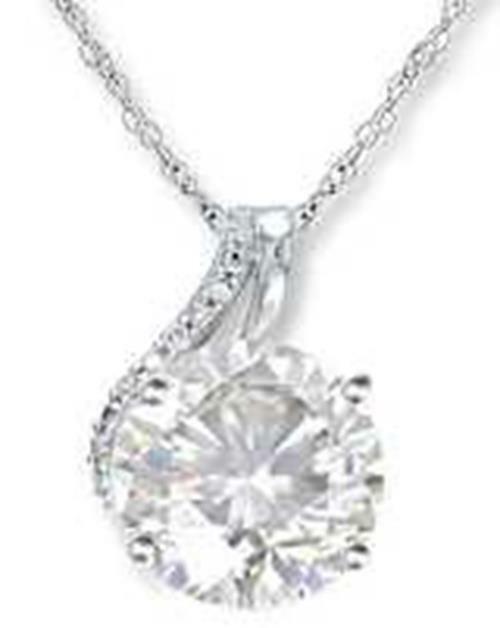 Sterling Silver Semi Mount Pendant Setting Round RD 11x11mm White Topaz GTL2