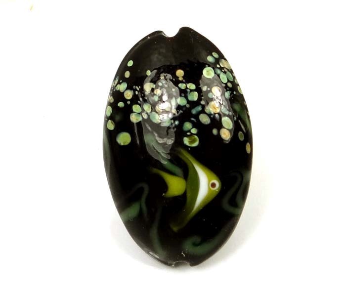 Lampwork Handmade Glass “Underwaterr” Pendant Bead (1)