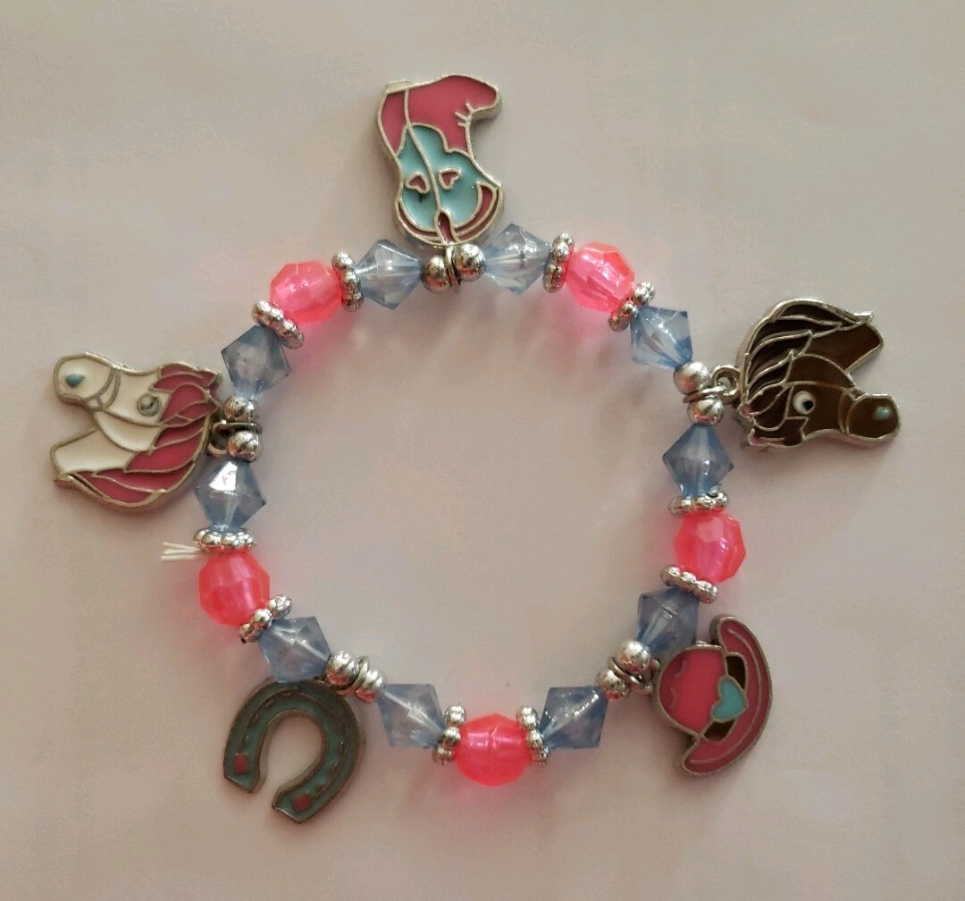 Horse Horseshoe Stretch Bracelet Youth Girls Jewelry