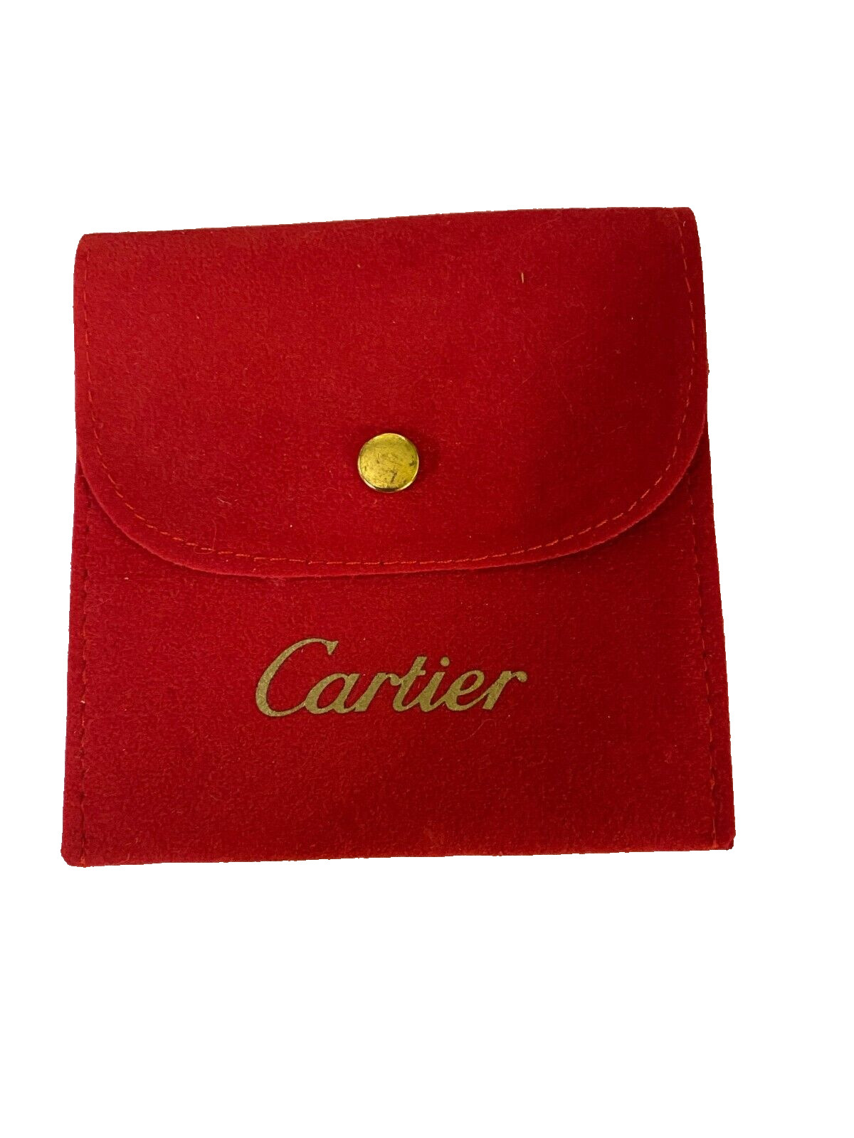 Cartier Suede Travel Watch Case Jewelry Pouch Bordeaux Red