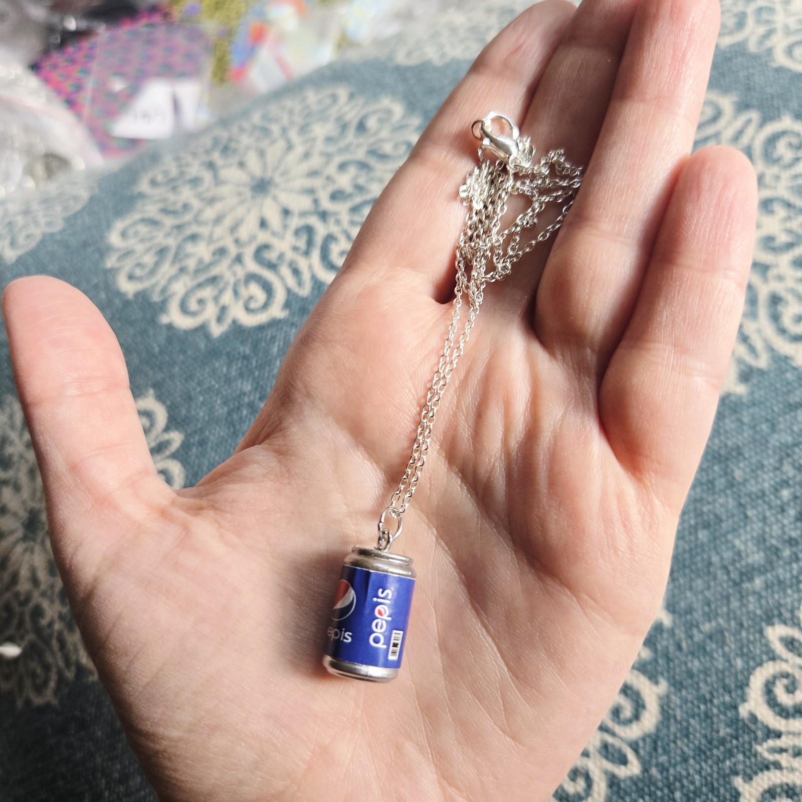 Dainty Silver Pepsi Pepis Necklace