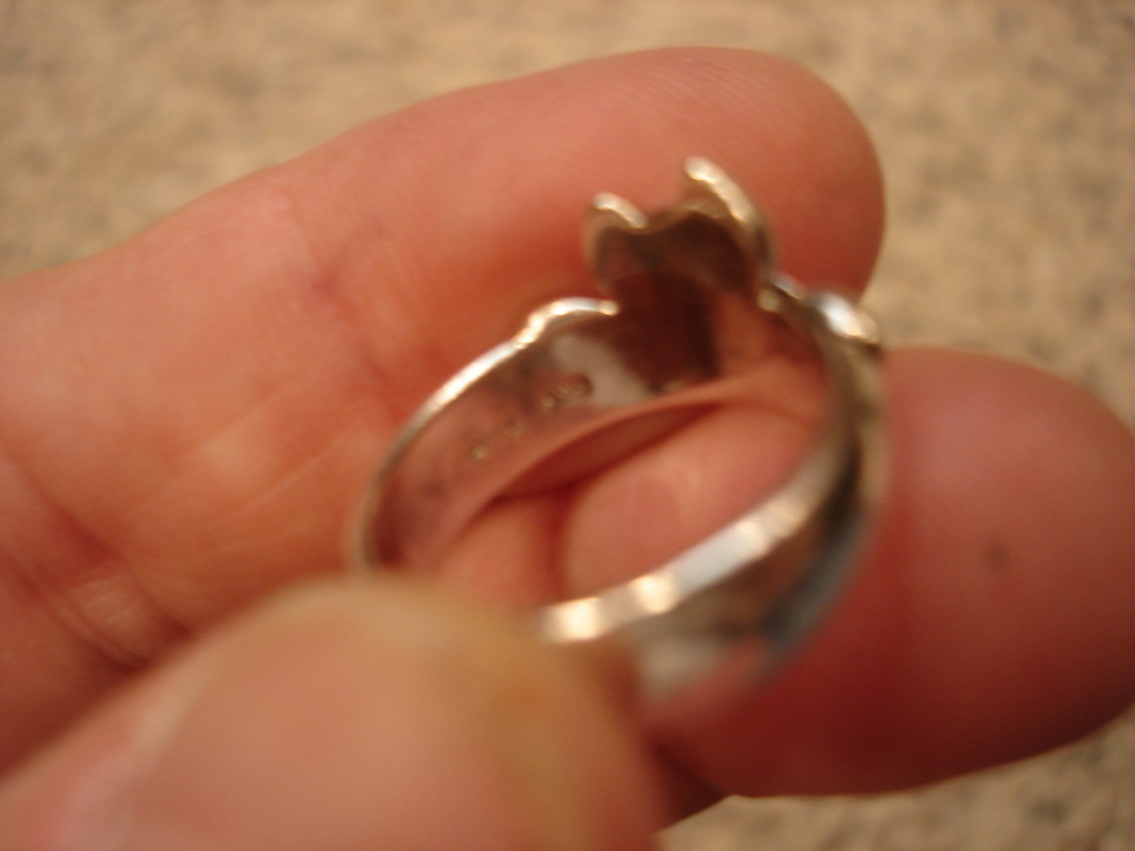 Vintage Peeking Kitty Cat Ring PSCL 925 Sterling Peter Stone