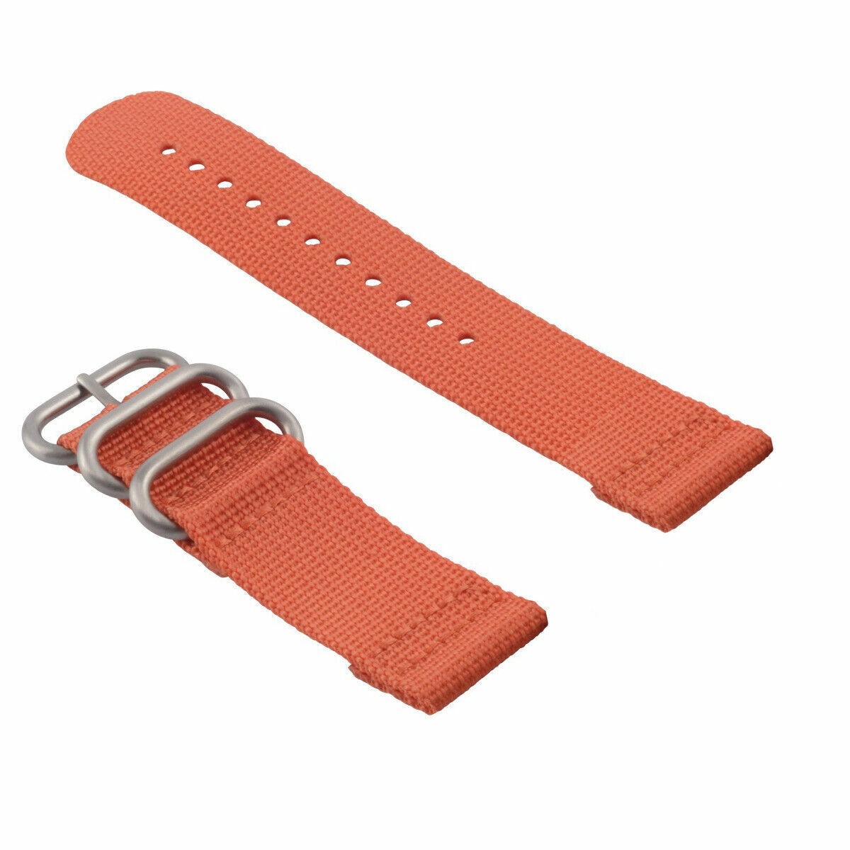 24mm Orange Nylon Replacement Watch Strap Adapter Steel Rings For Suunto Core