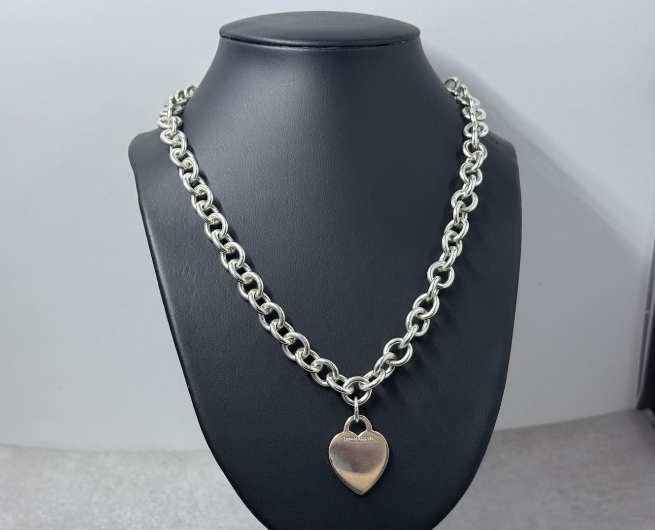 Tiffany & Co. Heart Tag Chain Necklace 19.5 Inch. Was 16 Inch. Added Extra Links