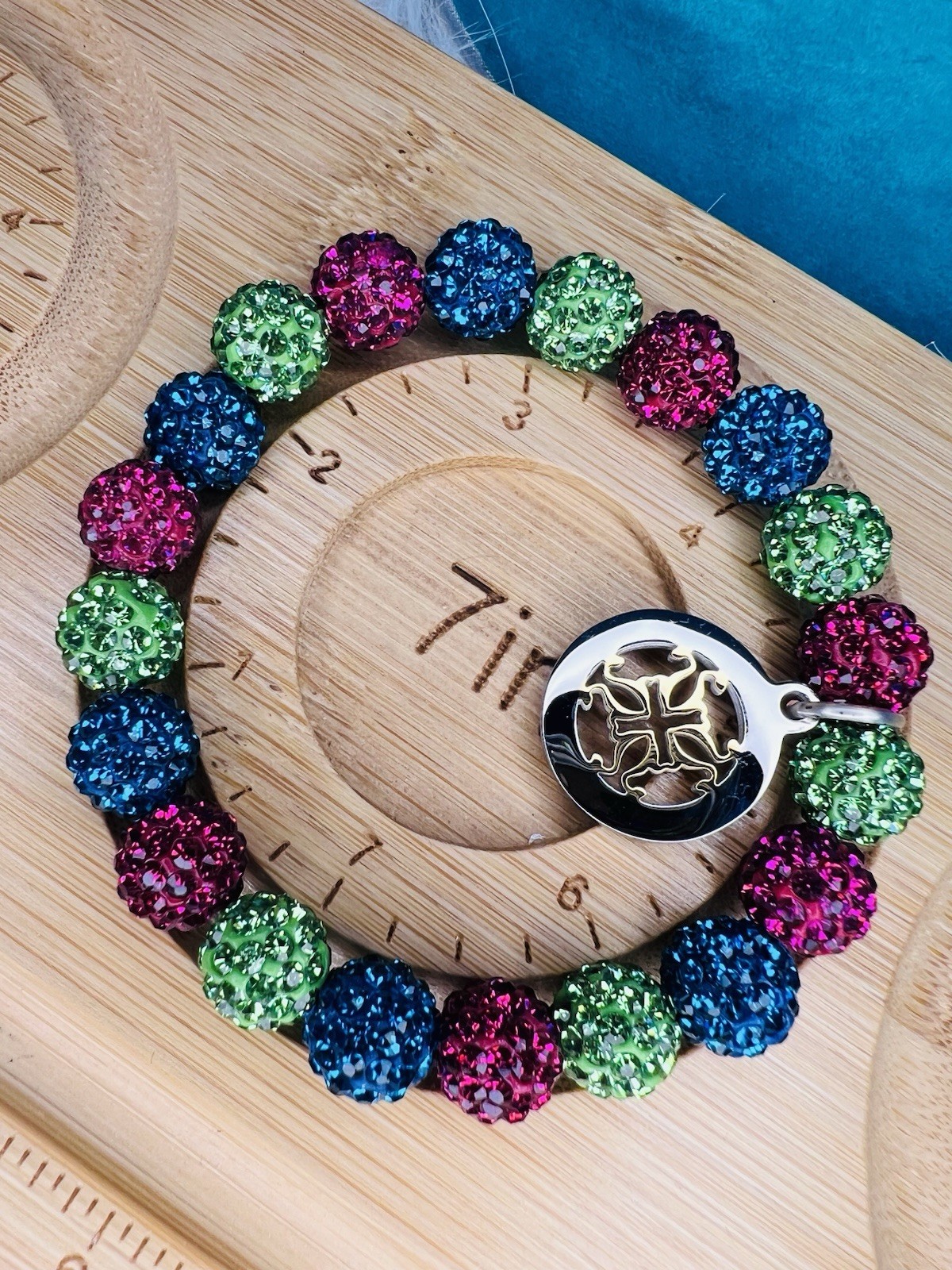 Rustic Charm Bella Cuff Shamballa Bracelet Vibrant Multicolor New Sophisticated