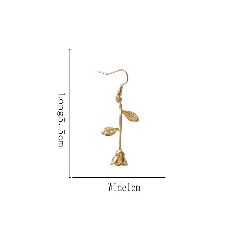 Women’s Fashion Jewelry Gold Color Flower Pendant Earrings Charm Rose 59-2