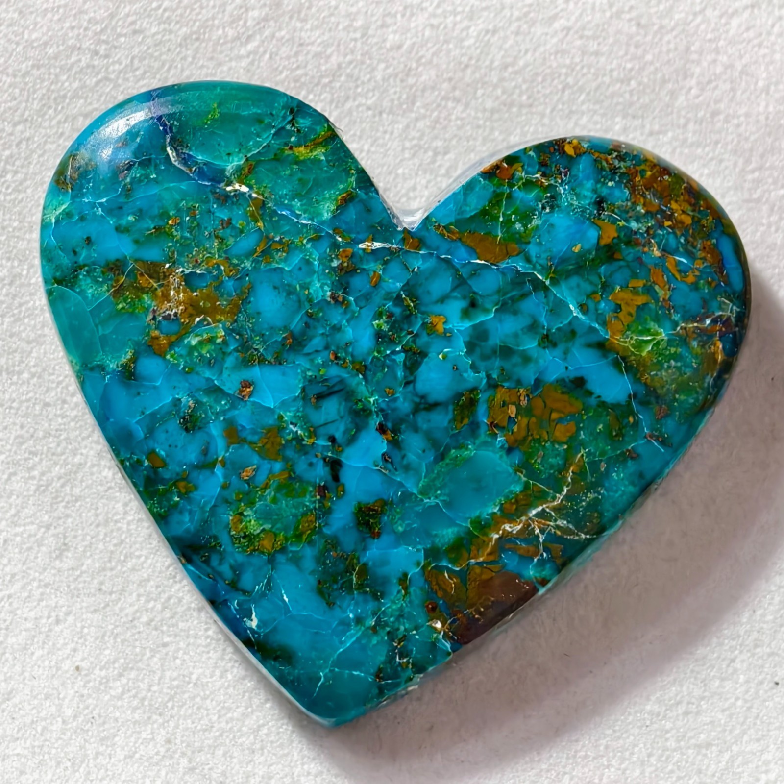 25 Cts Natural Chrysocolla Heart Cabochon Gemstone 23.5x27x5.5 MM