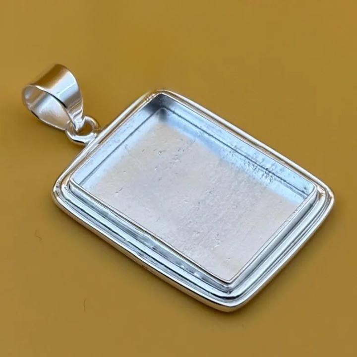 925 Sterling Silver Rectangle Bezel Pendant Blank DIY Cabochon Setting All Sizes