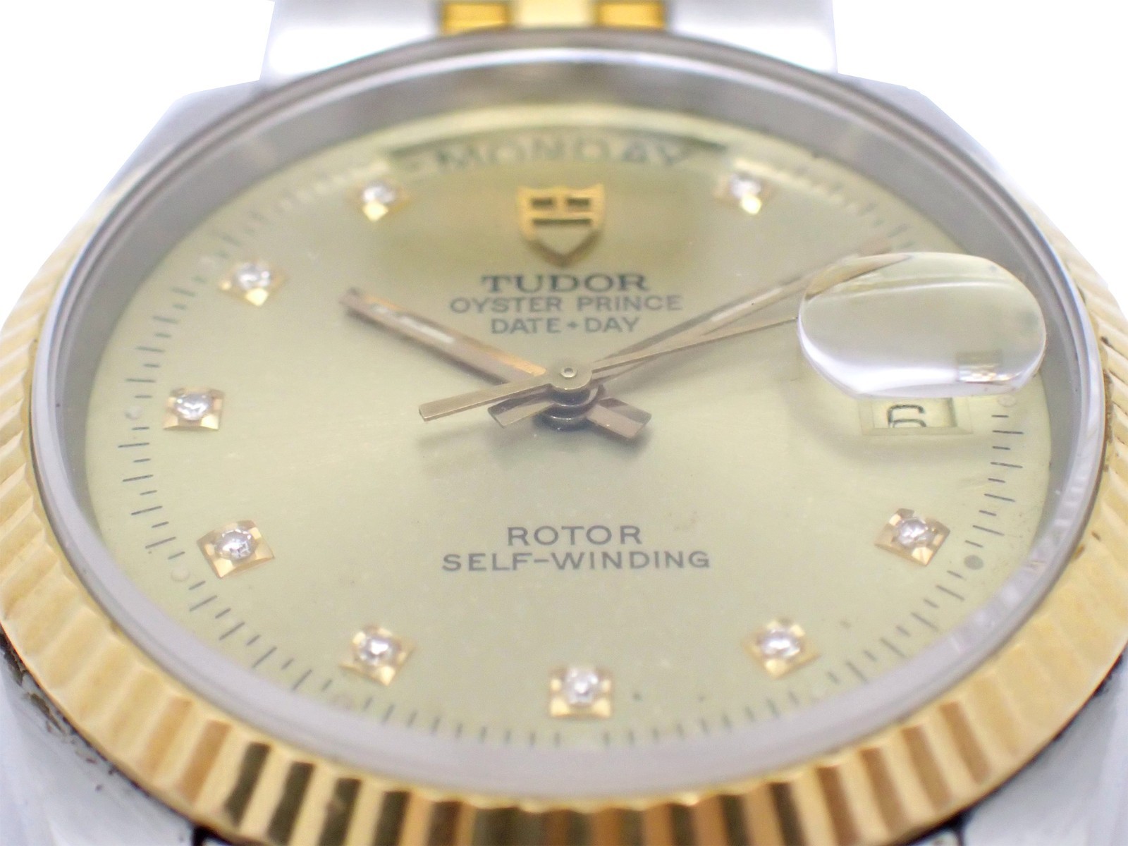 TUDOR Oyster Prince Date + Day Rotor Automatic DayDate Watch Gold Dial 76213