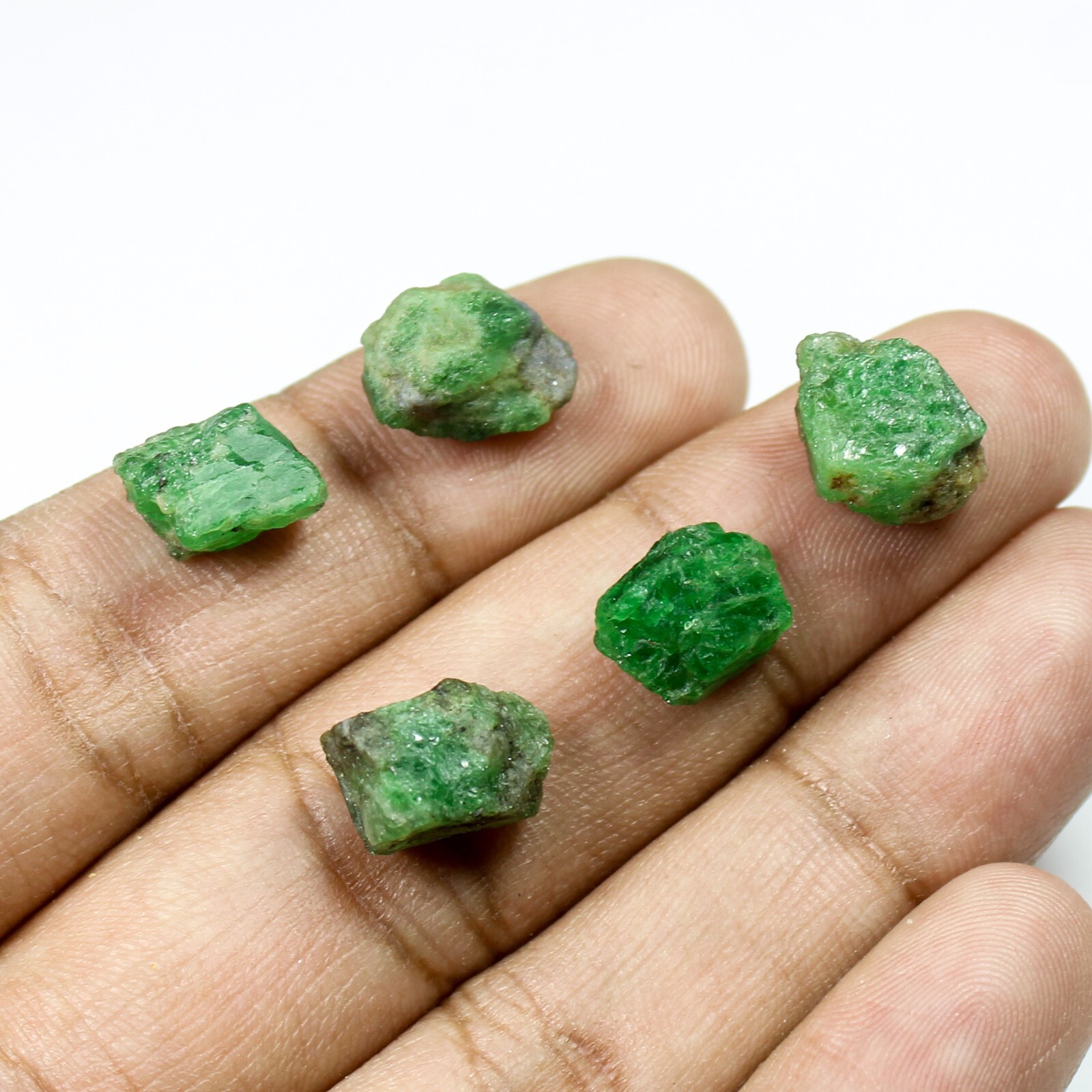 Natural Green Tsavorite Rough Lot 38.00 Carats 7 to 13 mm From Kenya