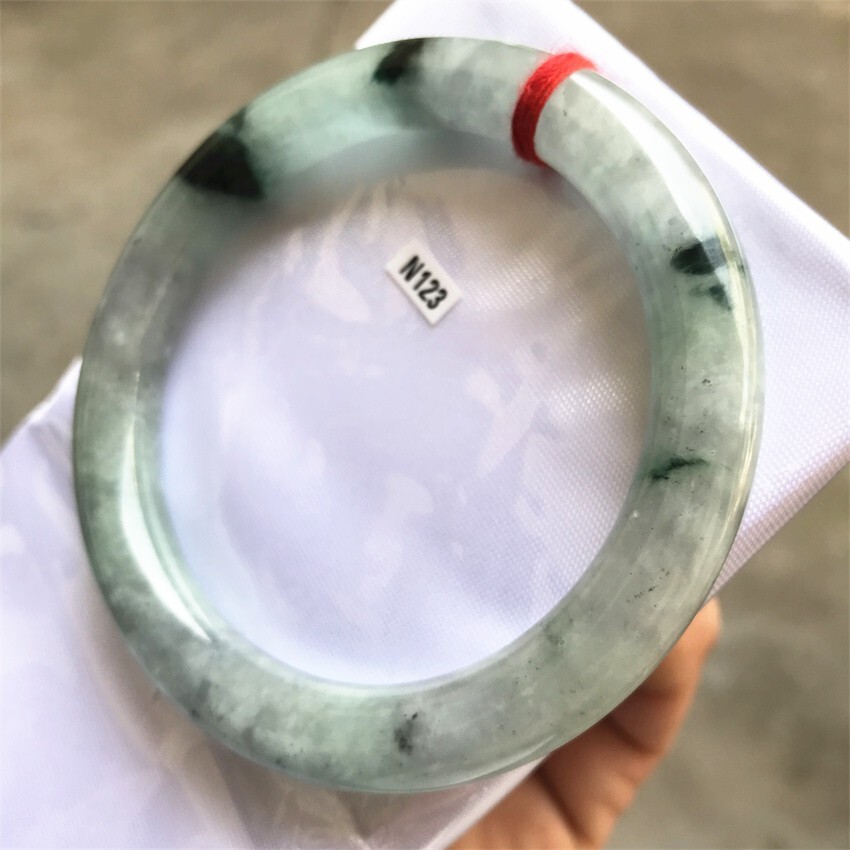 61mm Natural Green Myanmar Jadeite Jade Bracelet Bangle Emerald Jade Bracelet