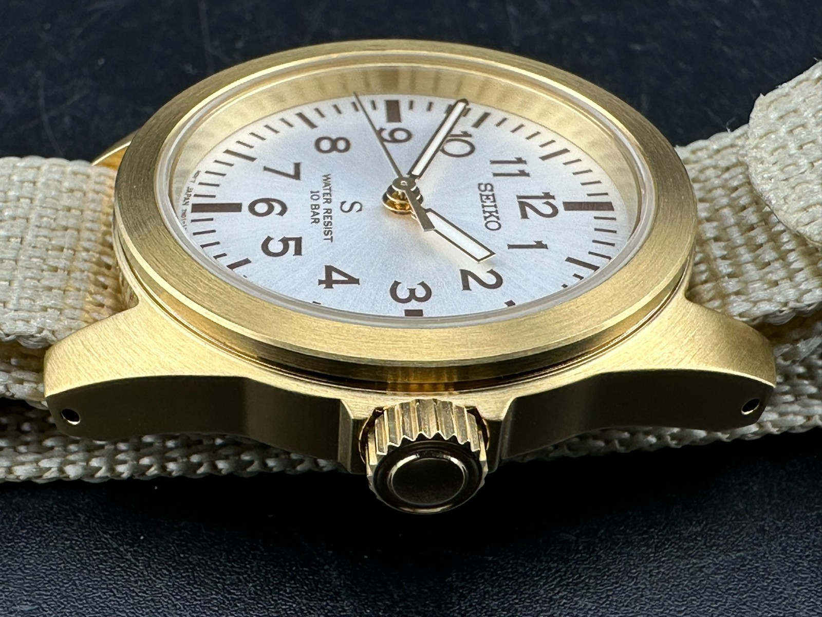 Seiko SUS Nano Universe Men’s Silver Dial Gold Tone 35mm Quartz Watch 7N01-0KL0