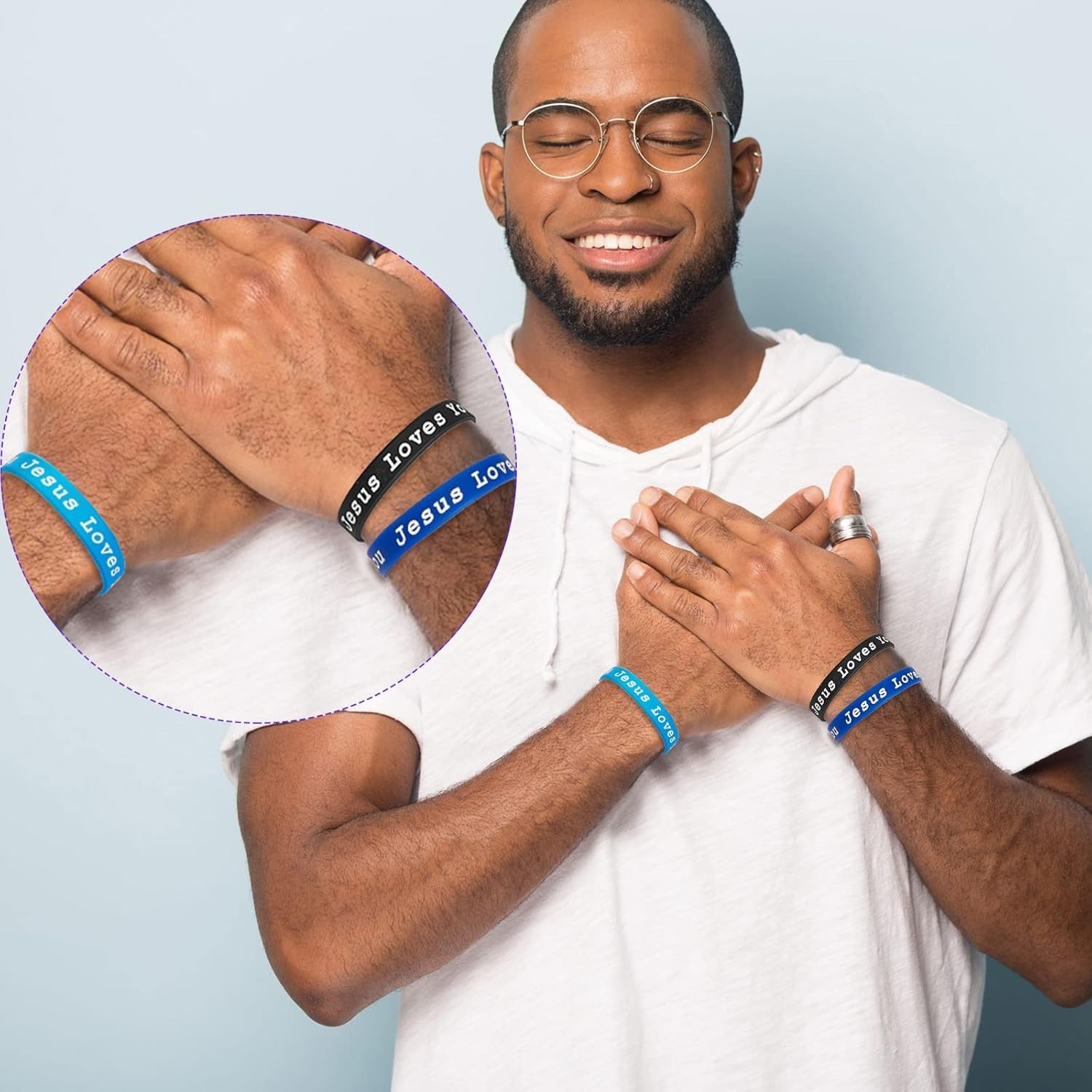 8-Inch Jesus Loves You Silicone Wristbands for Kids & Adults – 120 Count Variety