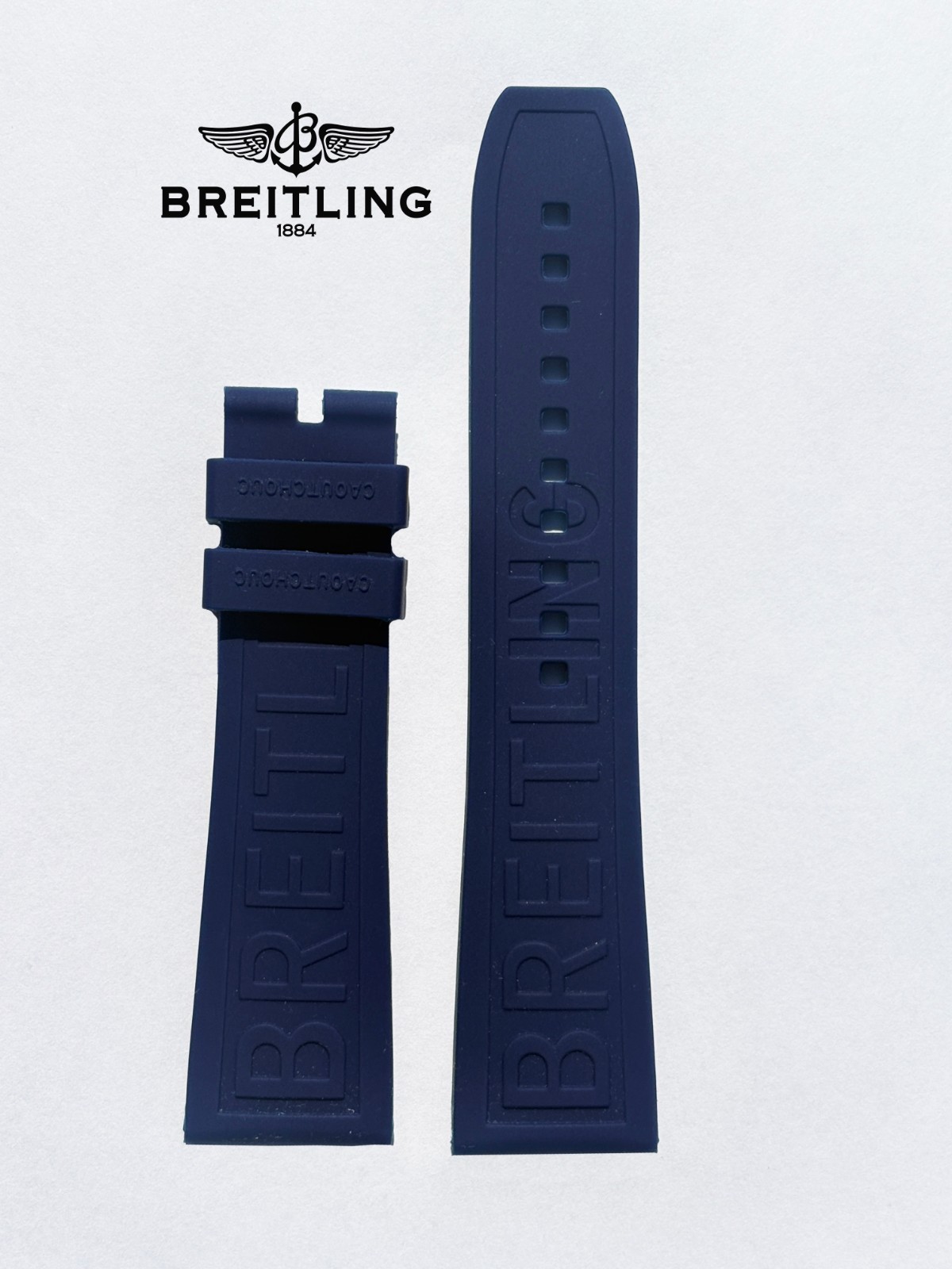 BREITLING Blue Diver Pro Rubber Strap – 24 MM Dark Blue 159S Replacement