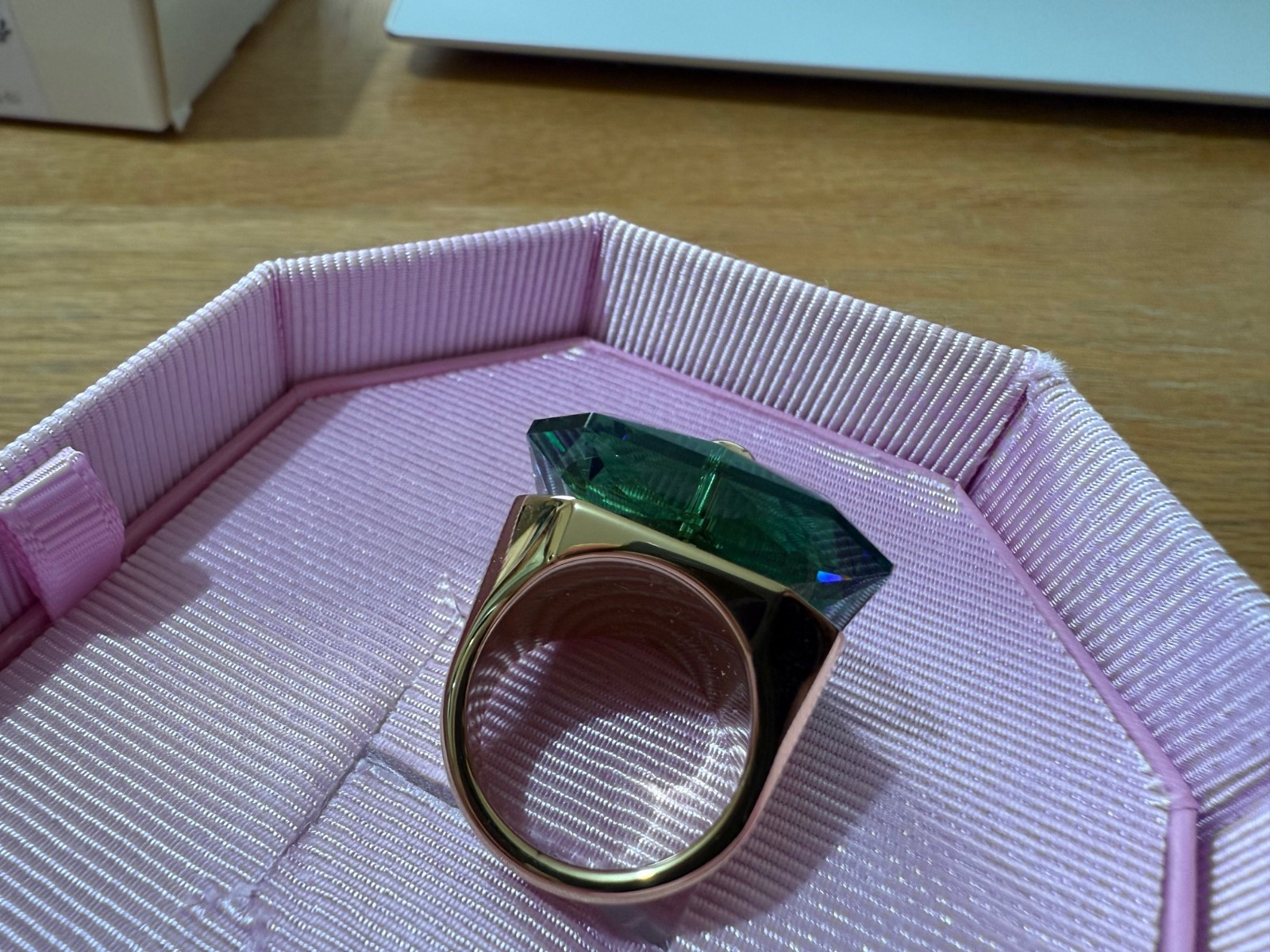 Swarovski Numina cocktail ring Green, Gold-tone 5620761 Size 50 RRP £195 NEW