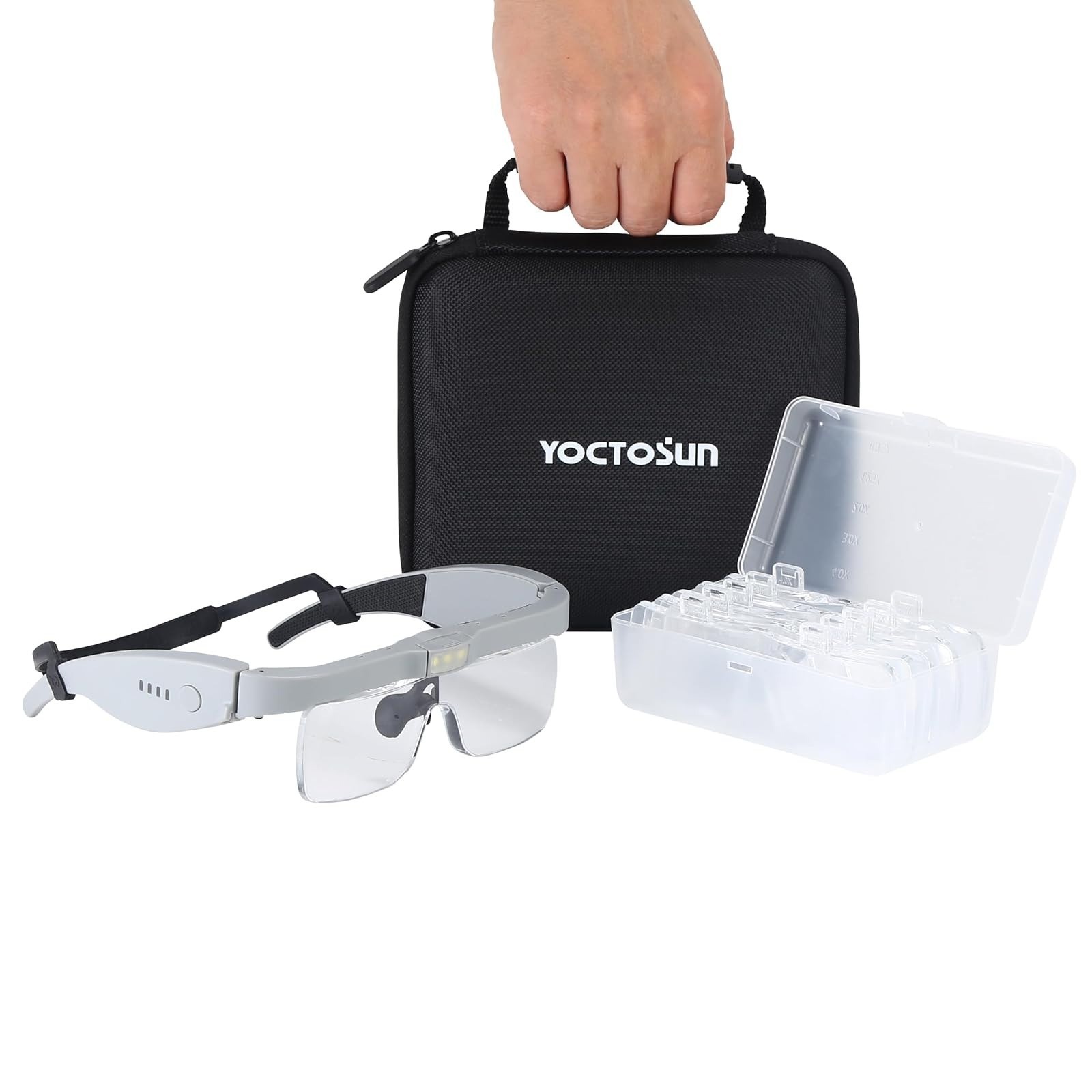 YOCTOSUN Magnifying Glass with Light, 0.75X-4.0X Magnifying Glasses, Rechargeabl