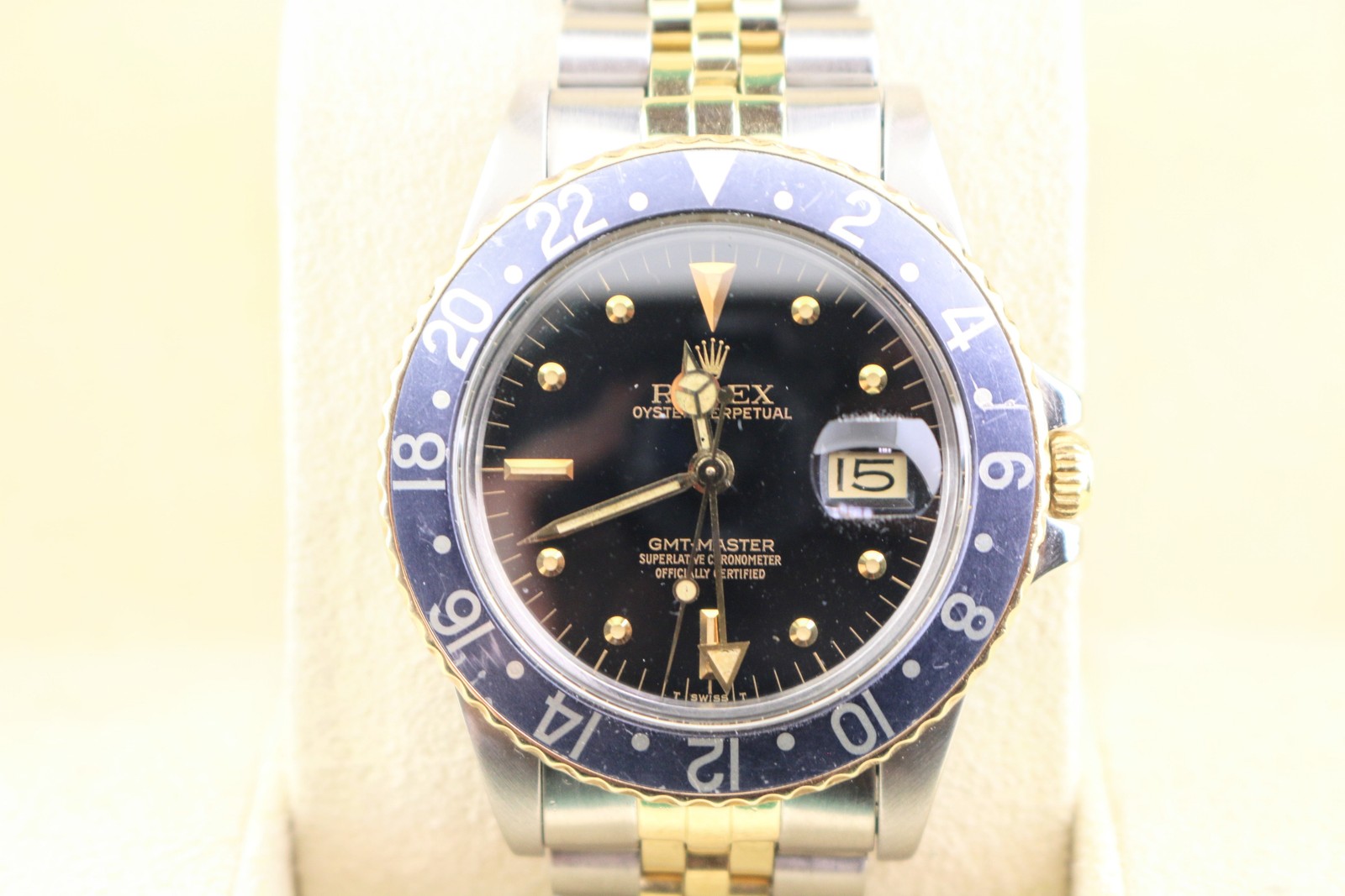 1981 Rolex GMT-Master 16753 Black Nipple Dial TT 18kt Jubilee No Papers 40mm