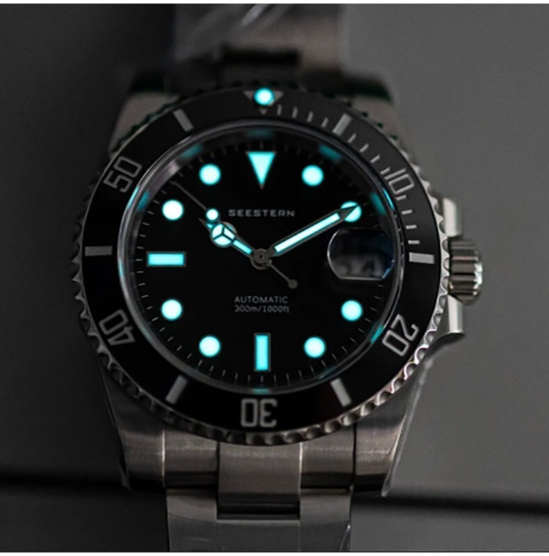 SUGESS S421 Sub Automatic Black Steel Date Sapphire Men’s Watch