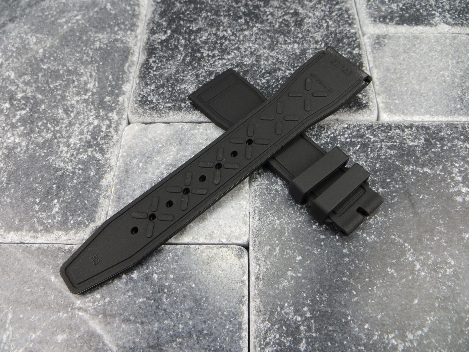 22mm Soft Rubber Strap Black Diver Watch Band for IWC Big Pilot Portugieser X1 W