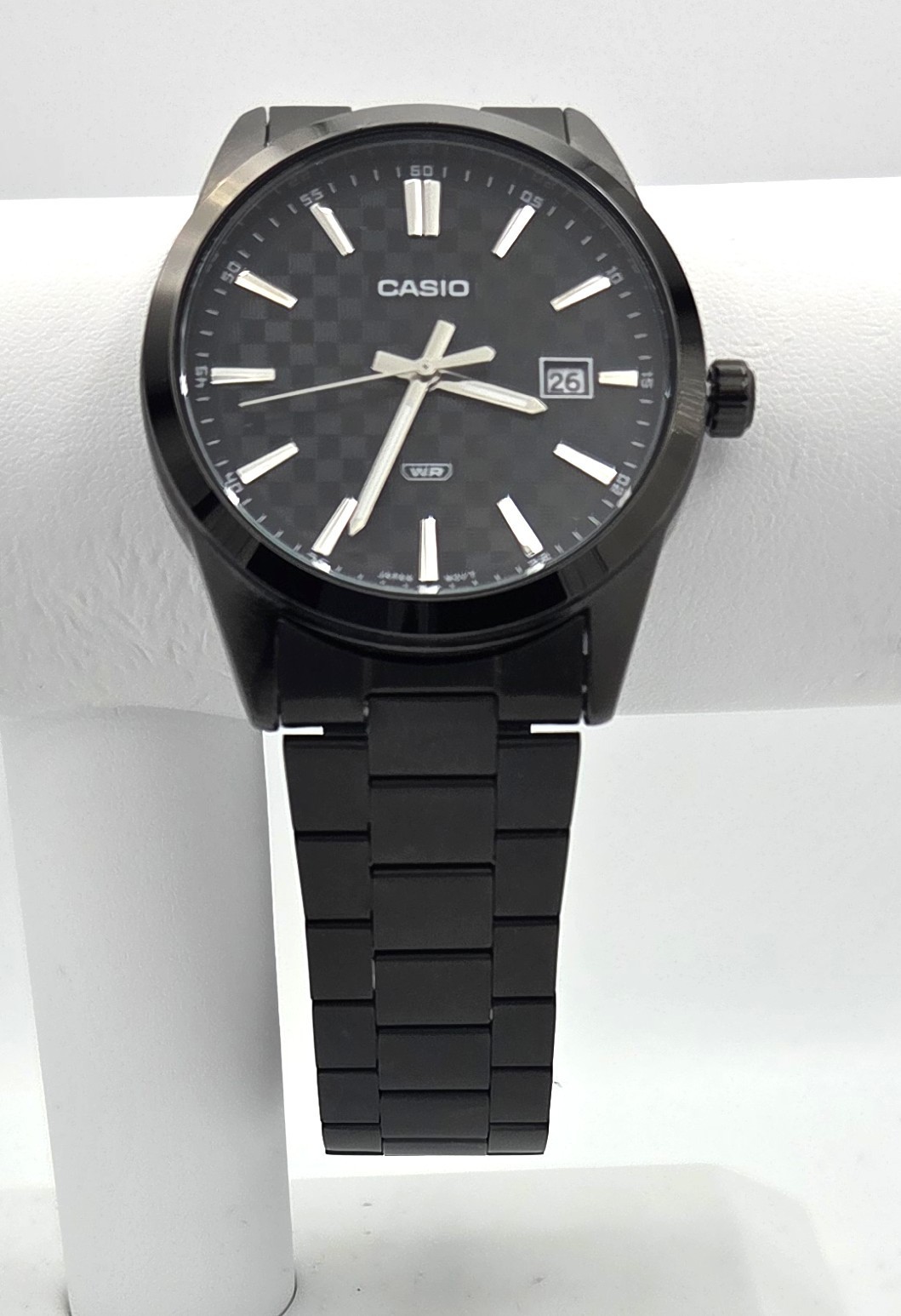 Casio Men’s Black Analog With Date Window Bracelet Watch MTP-VD03B-1A