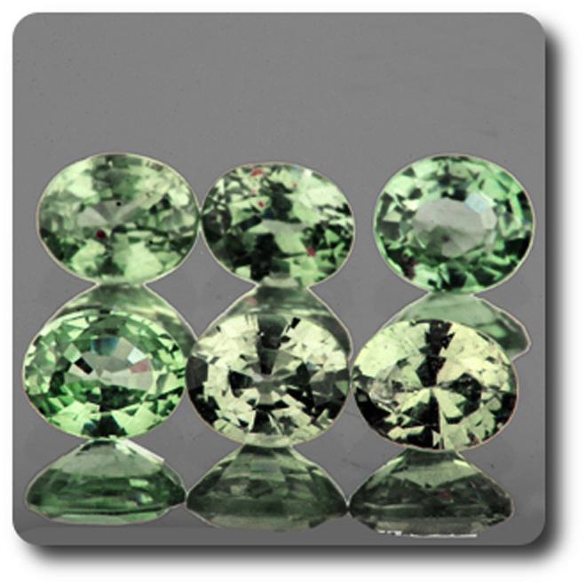 Green Sapphire. 0.39 cts. 4.5 x 3.5 MM. IF – VVS1 (sold individually) Sri Lanka