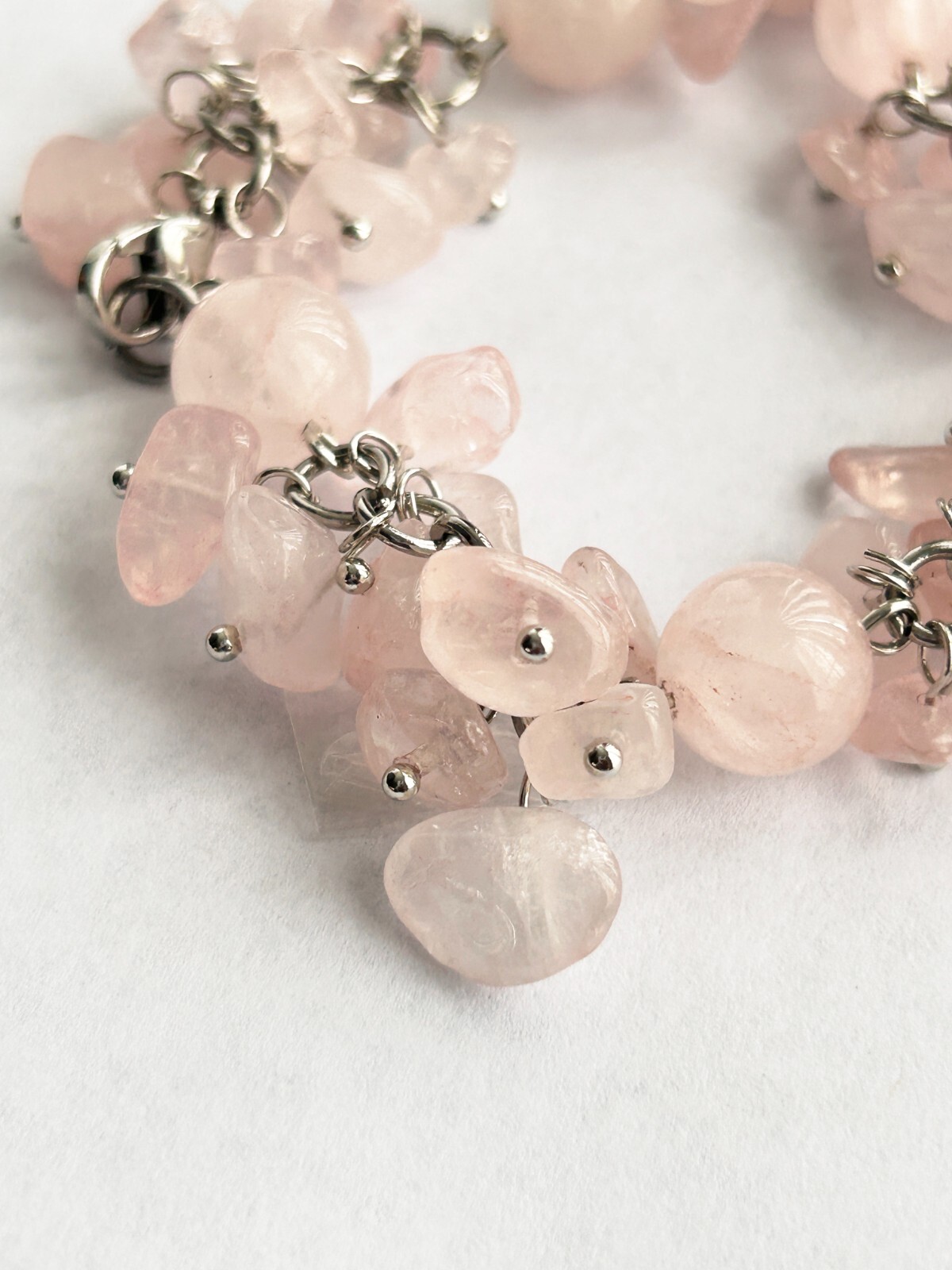 Rose Quartz Bracelet with Brass Lobster Clasp Closure Fashion Bracelet 10mm Bead