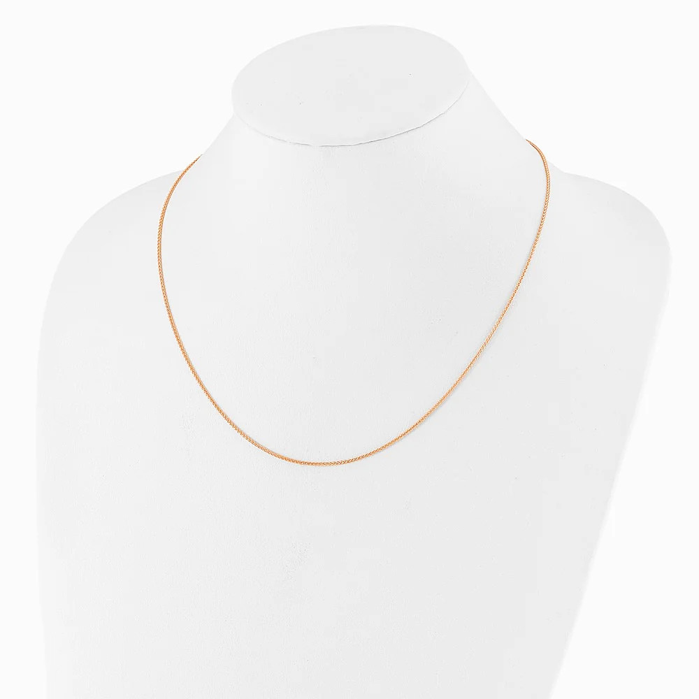Sterling Silver Adjustable Rose Gold-Plated 1.3mm Spiga Chain Necklace 22″-30″