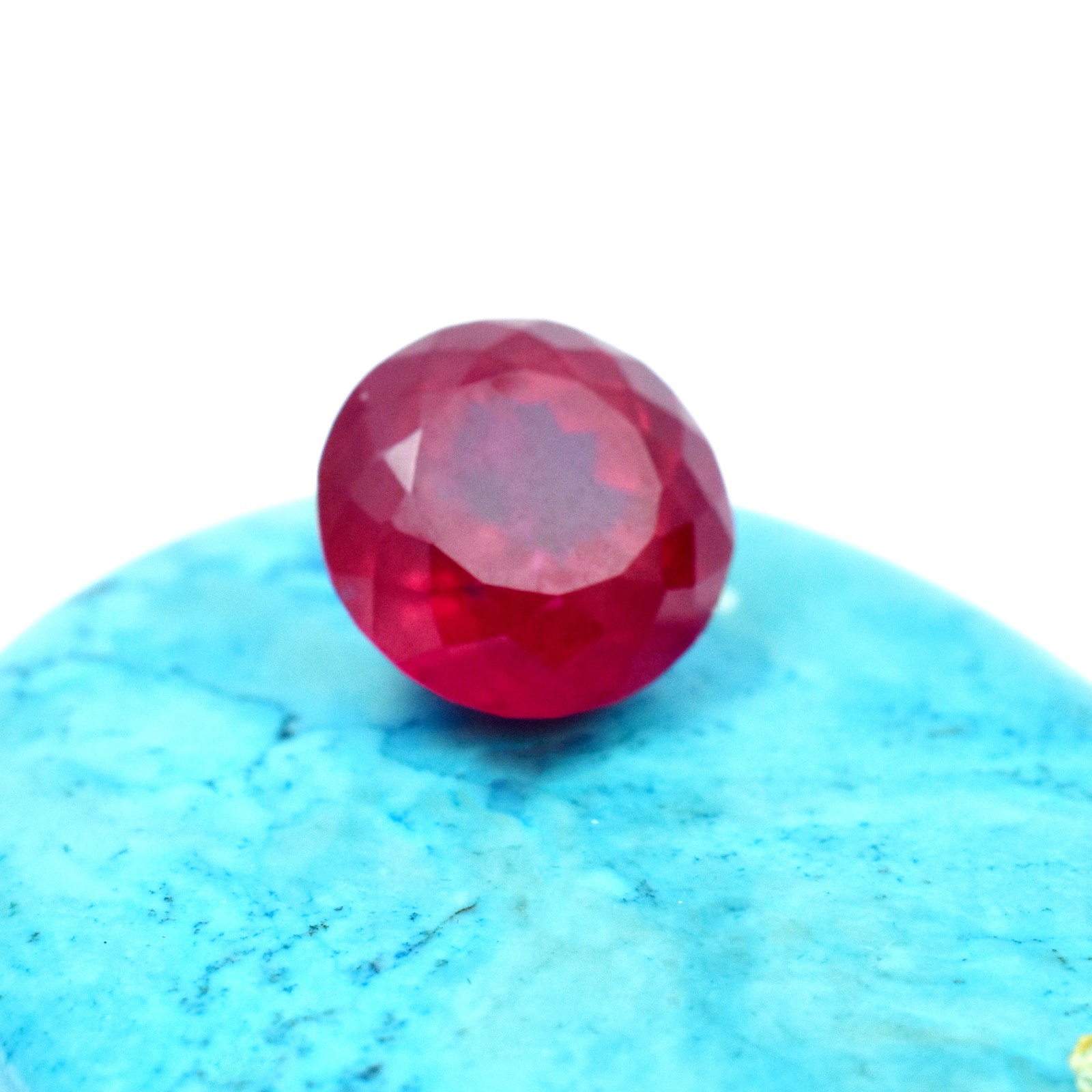 Natural Red Ruby 6.15 Carat Round Cut CERTIFIED Loose Gemstone For Her