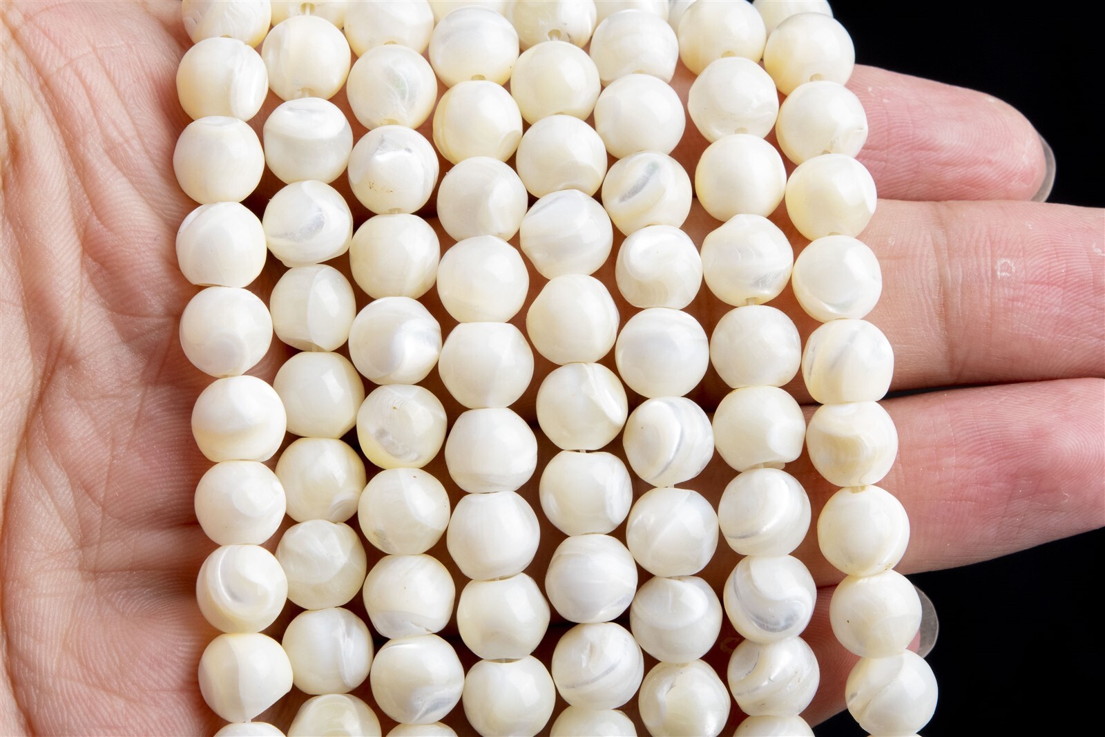 7-8MM White Trochidae Shell Beads Round Gemstone Loose Beads