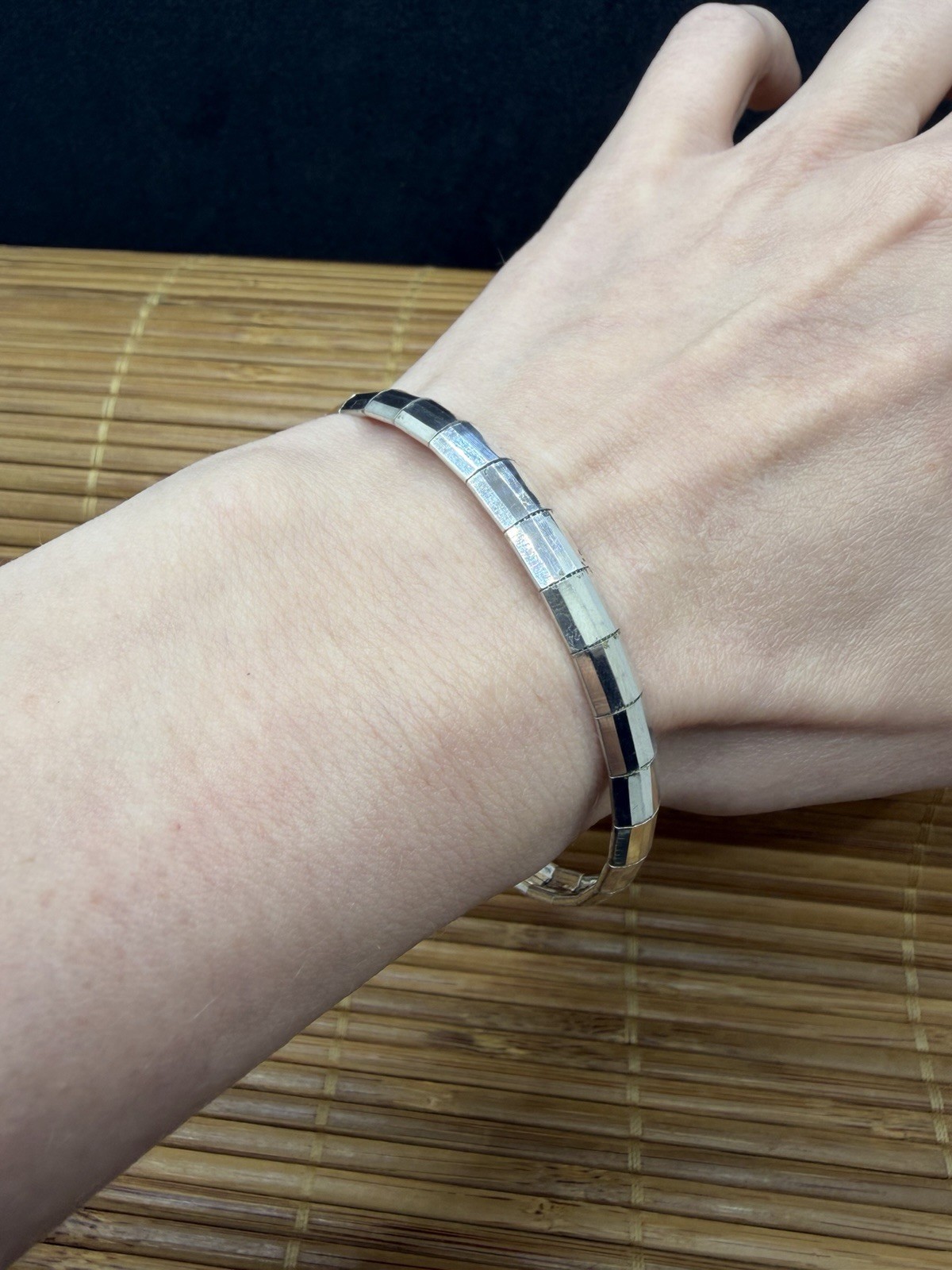 Vintage MILOR Italian Sterling Silver Omega Bangle Bracelet