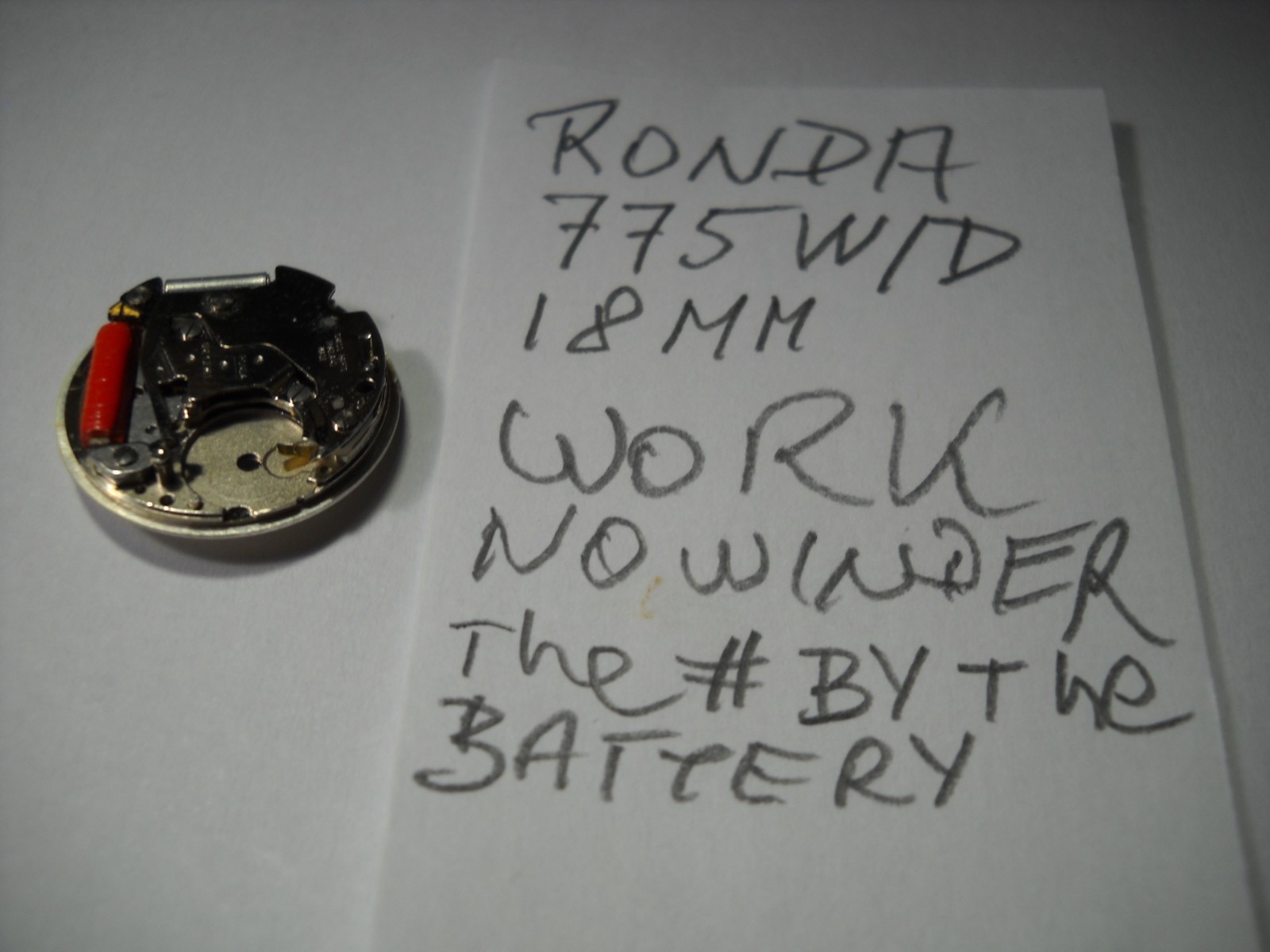 1081L Ronda quartz wristwatch movement # 775 working fine 1 jewel 3 hands