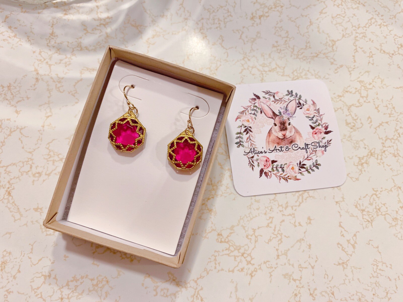 Handmade Multi Choose Korean Style Earrings With Glass Or Pearl (14KT Gold Hook)