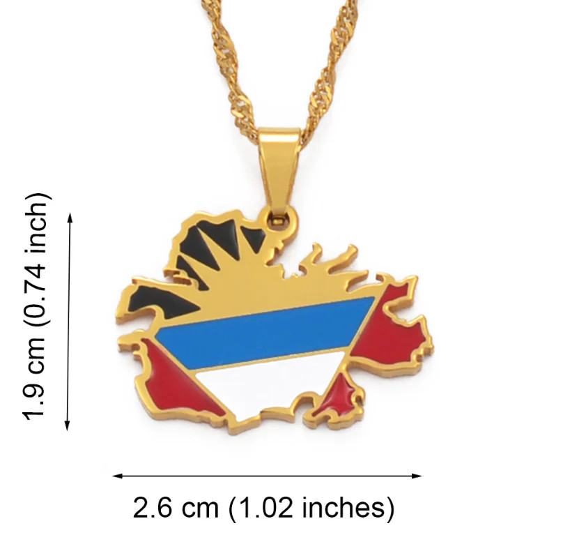 Antigua Map Pendant Necklace