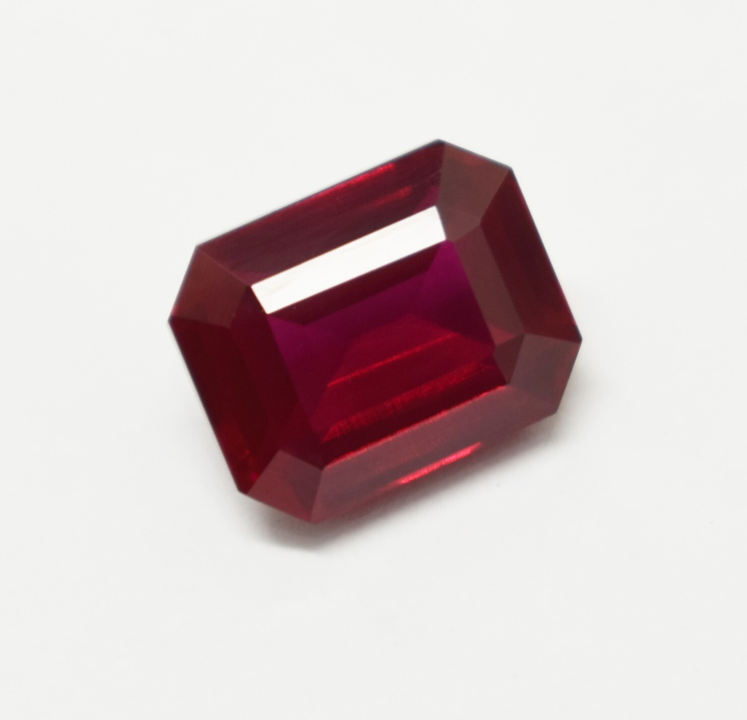 Myanmar’s 9.50Ct Red Ruby Natural Beautiful Emerald Cut Certified Loose Gemstone