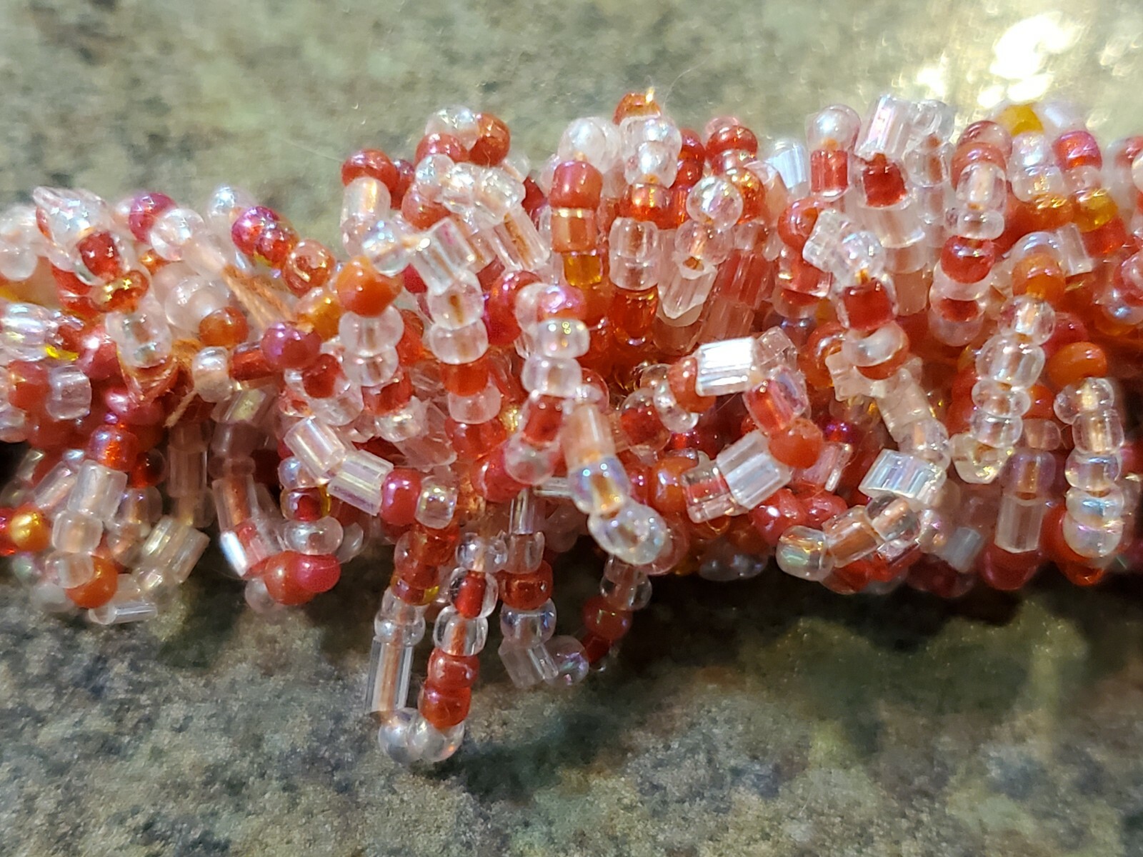 HSN HIMALAYAN GEMS Red & Crystal Small Bead Bracelet Necklace Earring Set NOS