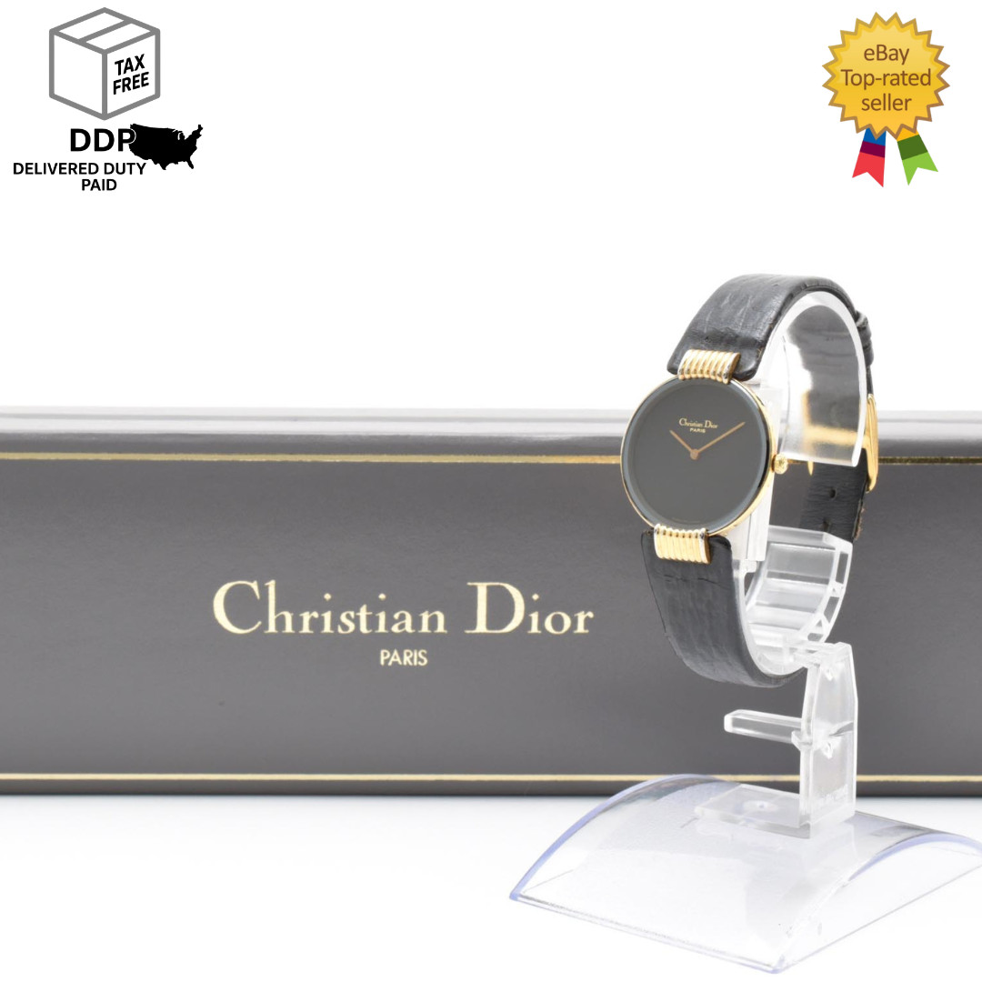 Vintage [ Near MINT ] Christian Dior Bagheera 46 153-3 Black Ladies Watch JAPAN