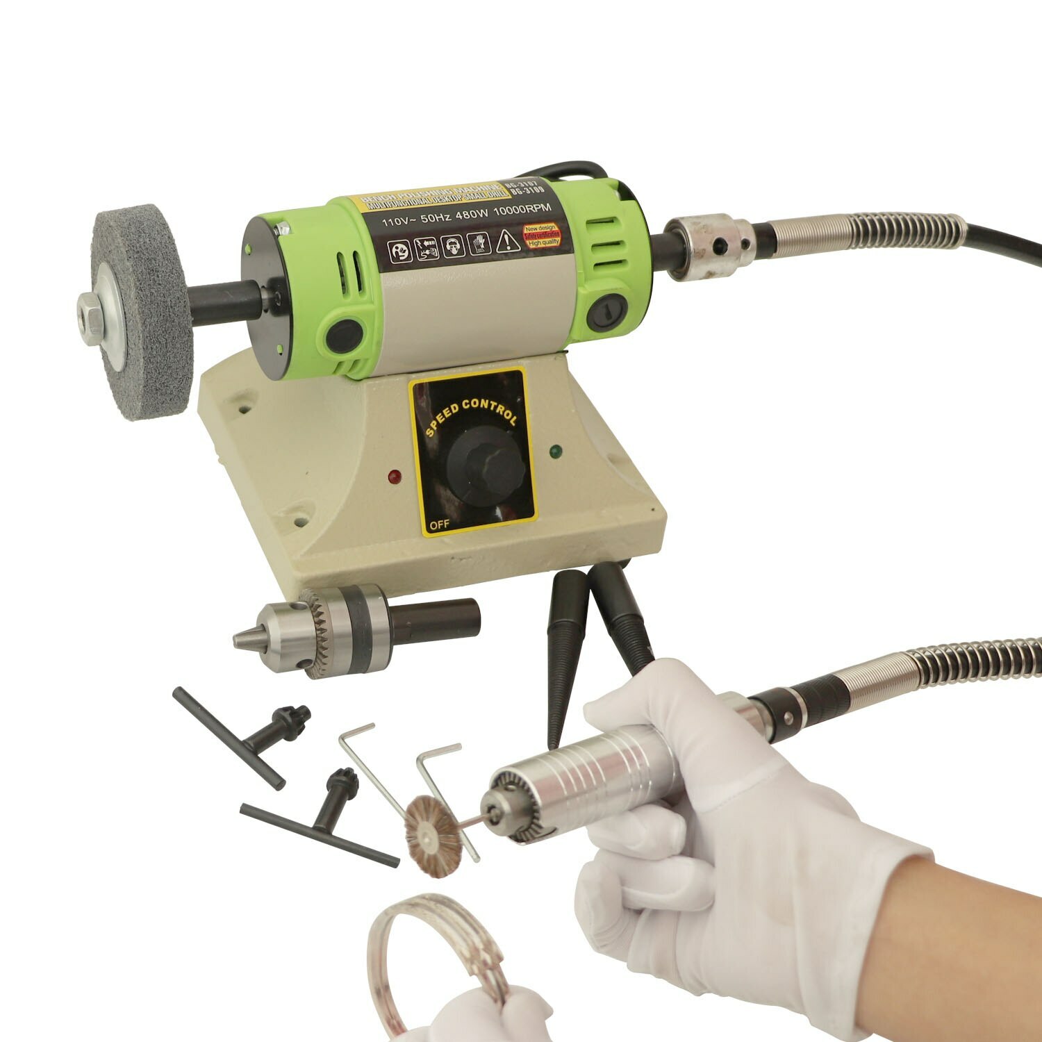 110V/220V 50Hz 480W 10000RPM Multifunctional Desktop Polishing Machine Jade Grin