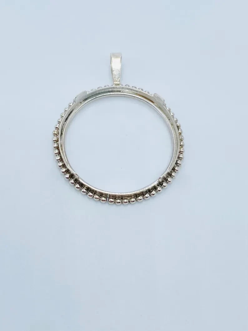 Coin Bezel One Ounce Silver Panda 40mm Sterling Silver Soldered Bail pendant