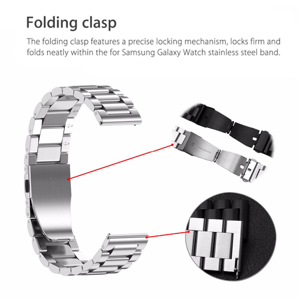 For Samsung Galaxy Watch 42/46mm Gear S3 Stainless Steel Strap Metal Watch Band