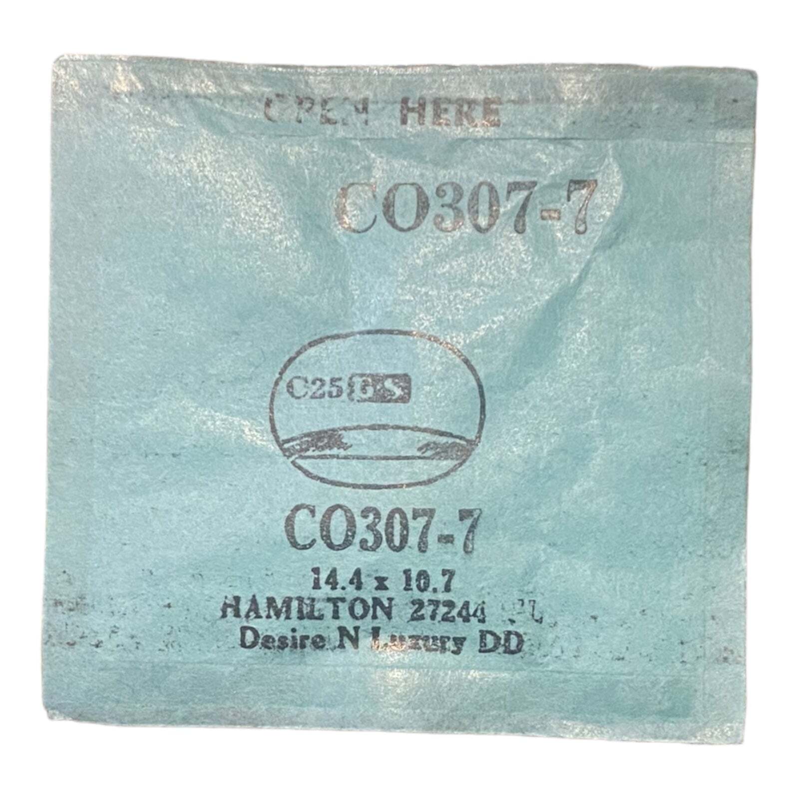 Germanow-Simon Mach (GS) CO307-7 Watch Crystal 14.4×10.7 NOS Part Flexo Hamilton