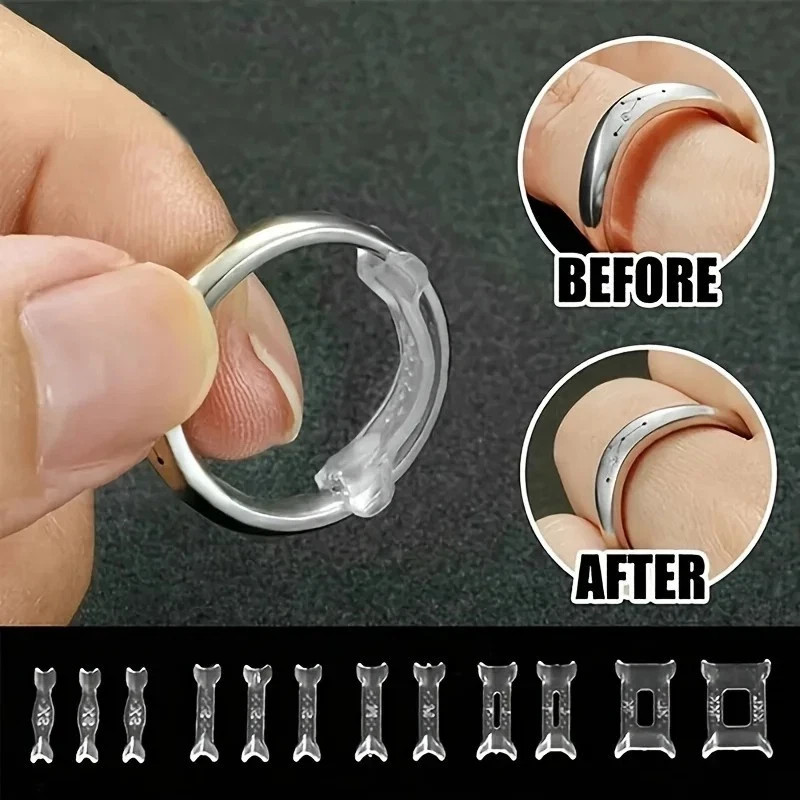 12PCS Ring Size Adjuster Set Invisible Ring Tightener for Loose Rings